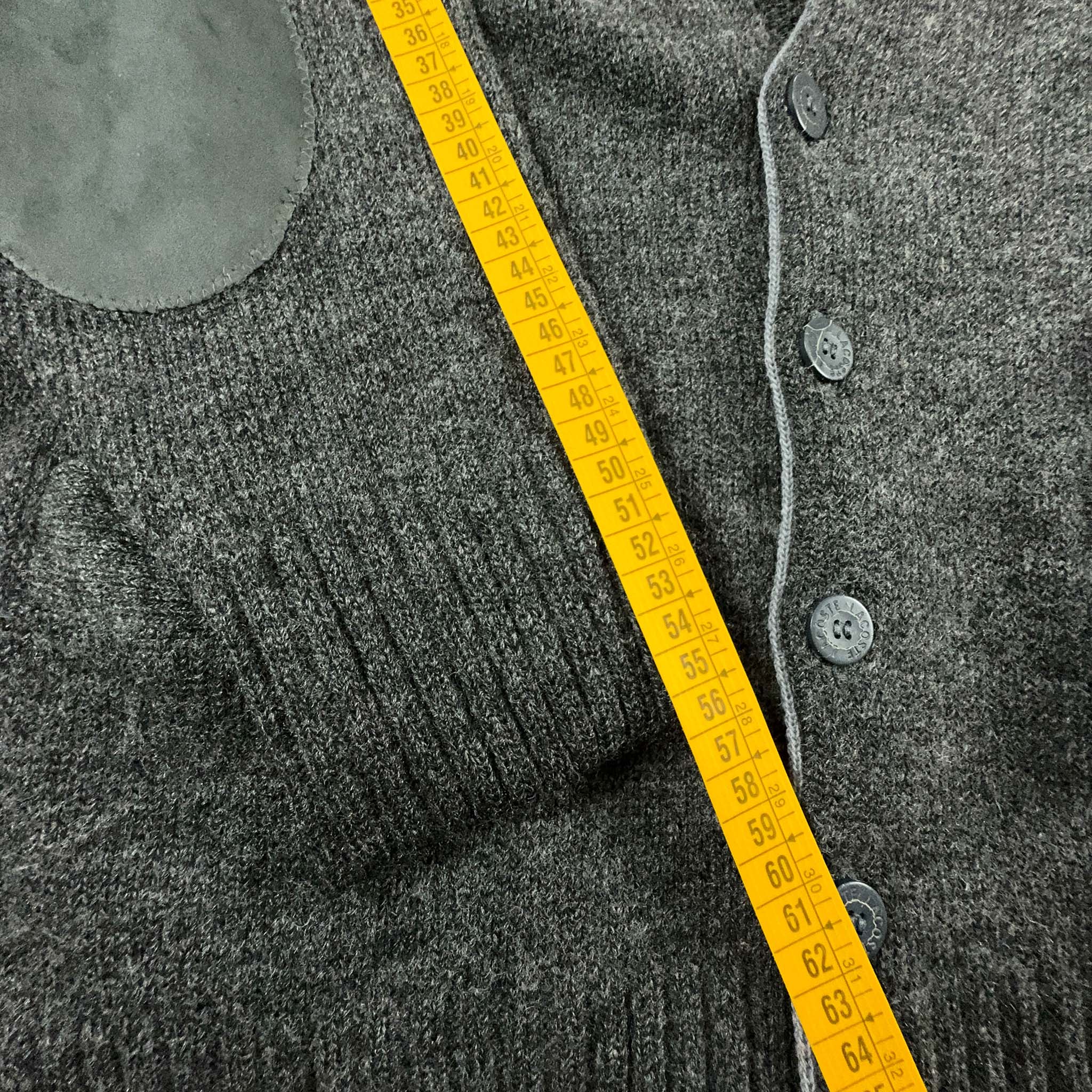 Cardigan Lacoste Vintage grigio 51% lana con bottoni - Taglia 5 uomo