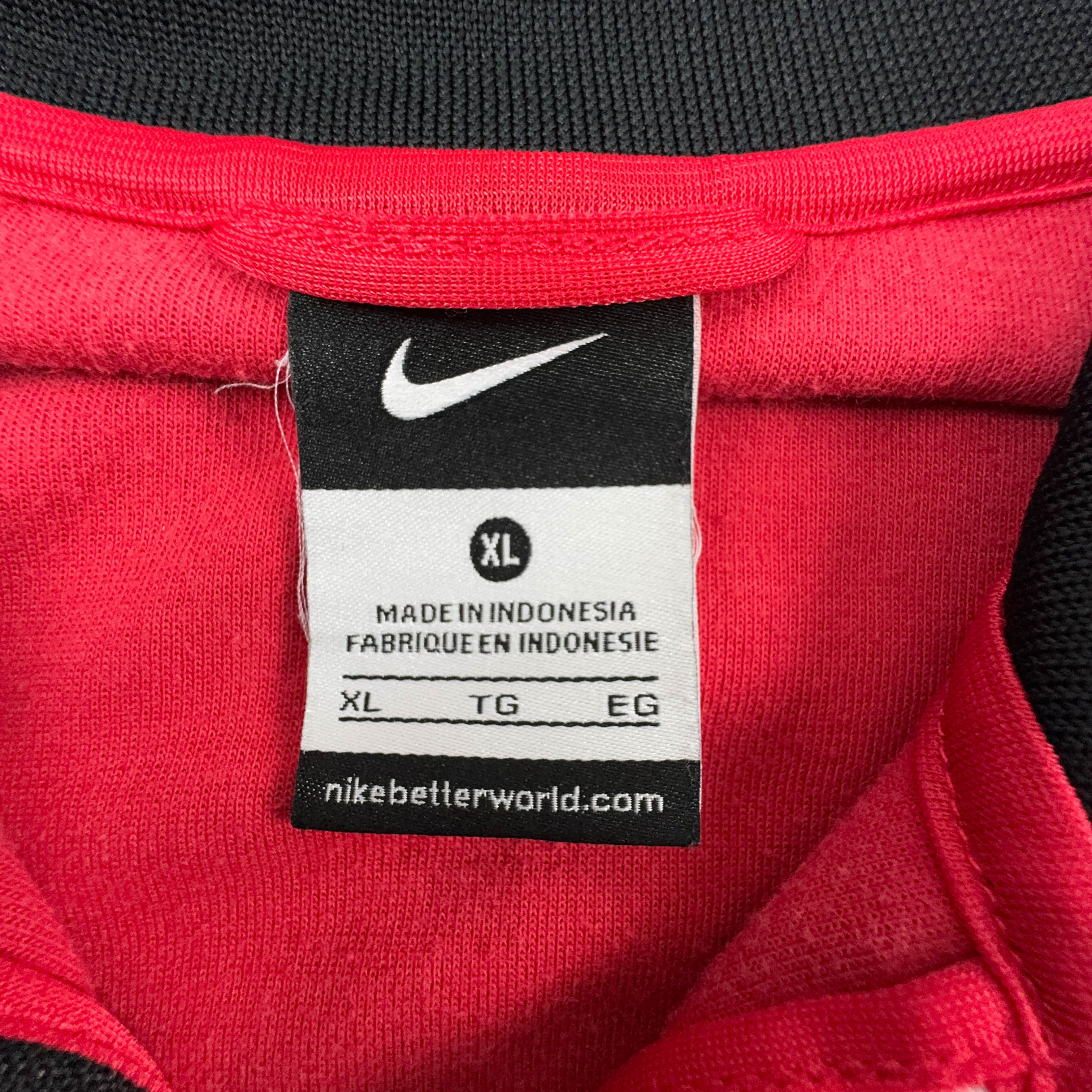 Felpa Nike Manchester City Vintage rossa con zip anni 2000 - Taglia XL uomo