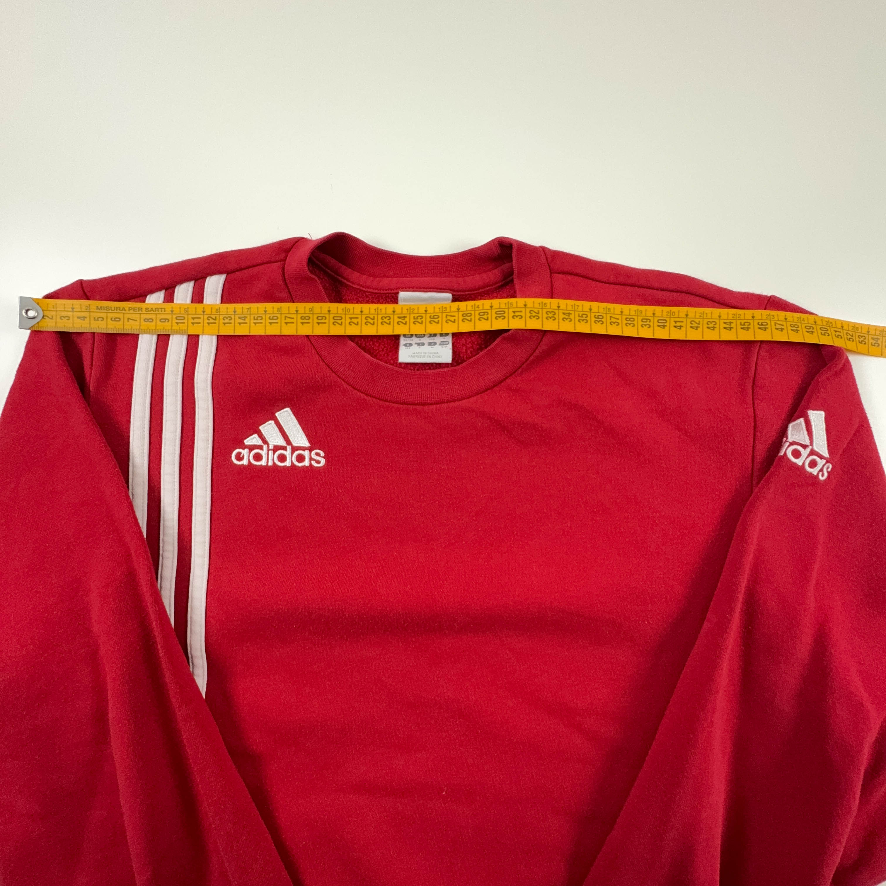 Felpa Adidas Vintage rossa a girocollo anni 2000 - Taglia D4 F168 uomo