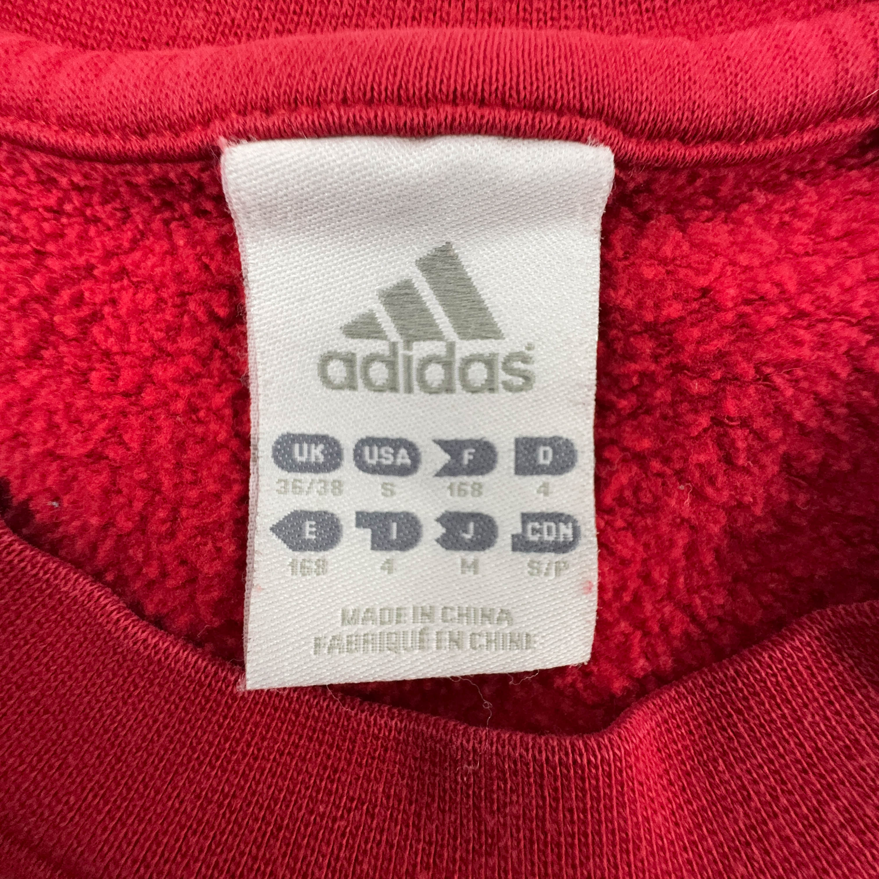 Felpa Adidas Vintage rossa a girocollo anni 2000 - Taglia D4 F168 uomo