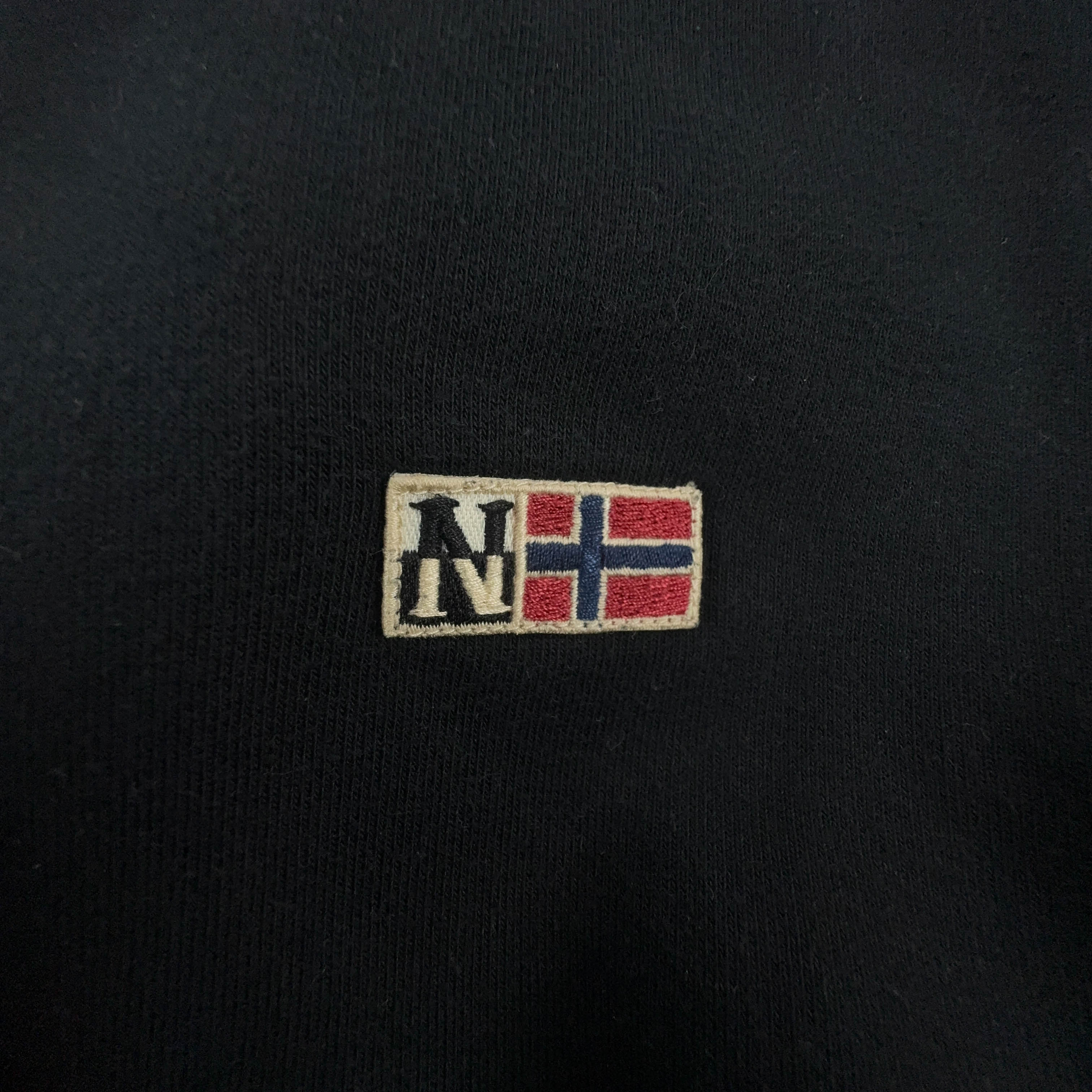 Felpa Napapijri nera con cappuccio e logo ricamato 90% cotone - Taglia L/XL uomo