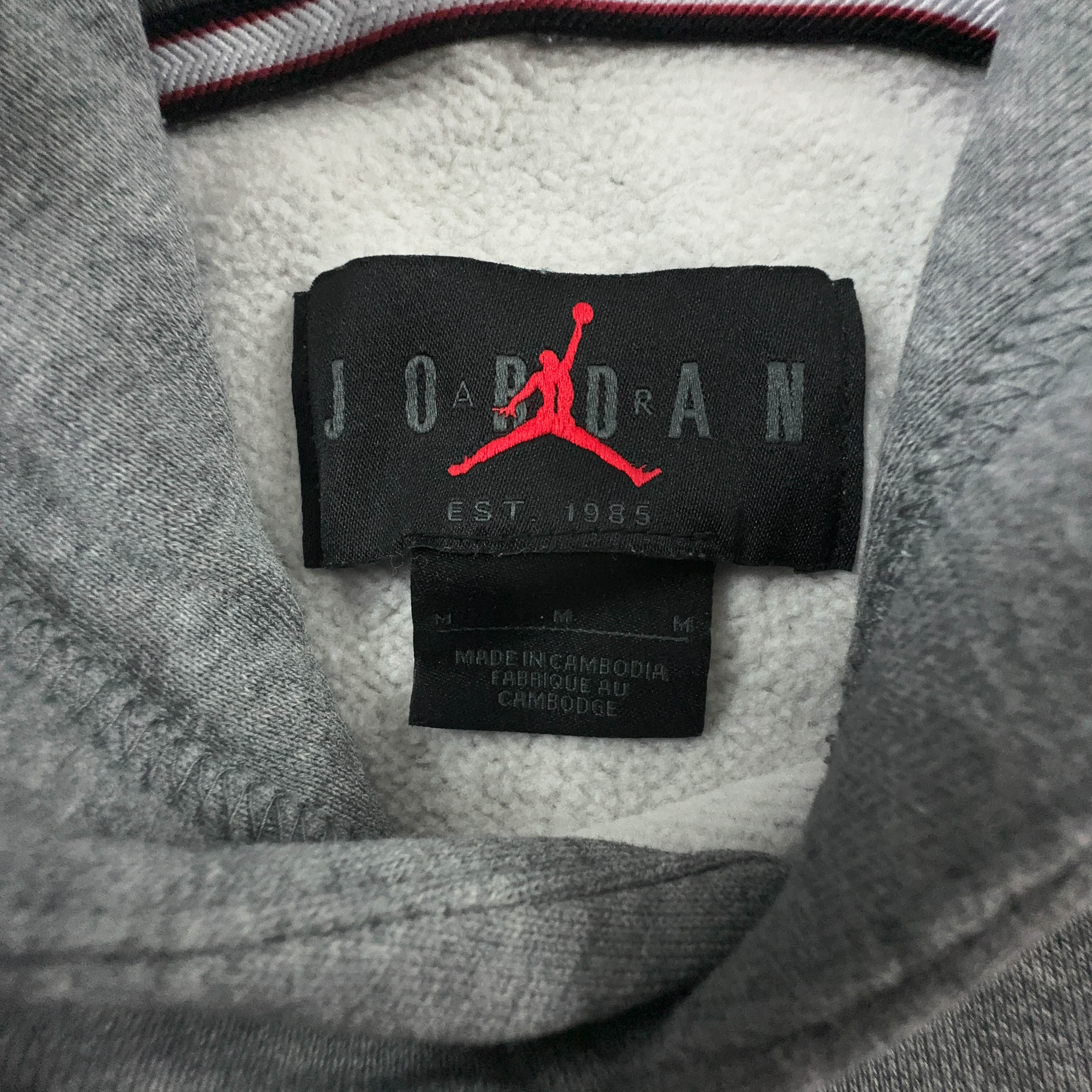 Felpa Jordan grigia con cappuccio 82% cotone - Taglia M uomo