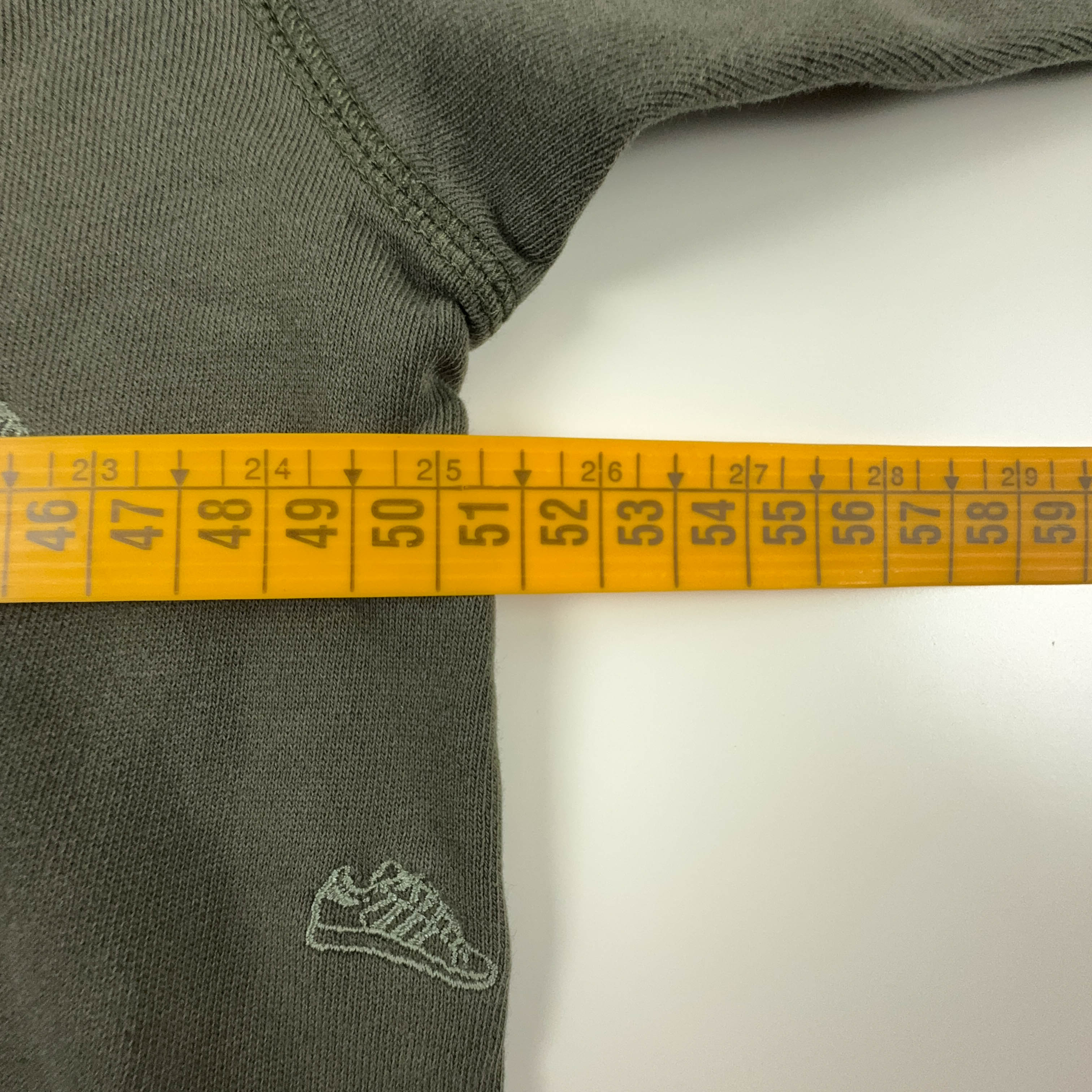 Felpa Adidas Vintage verde cachi con zip e cappuccio e ricami anni 2000 - Taglia 50 uomo