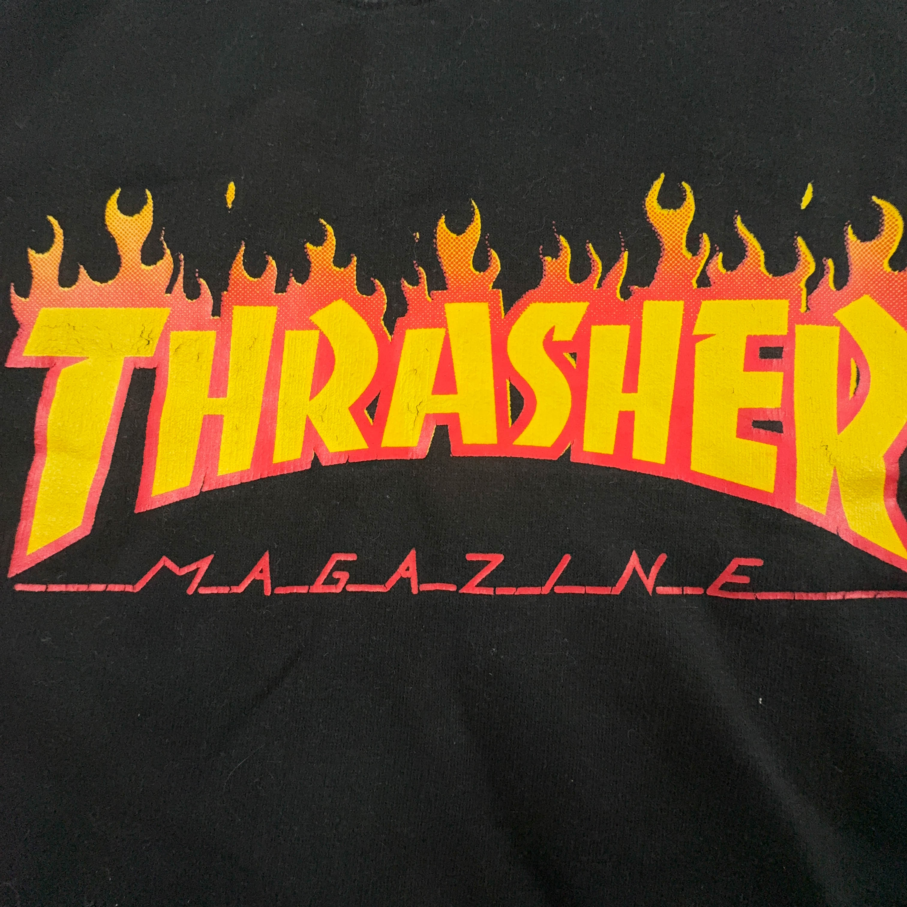 Felpa Trasher nera a girocollo con stampa - Taglia M uomo