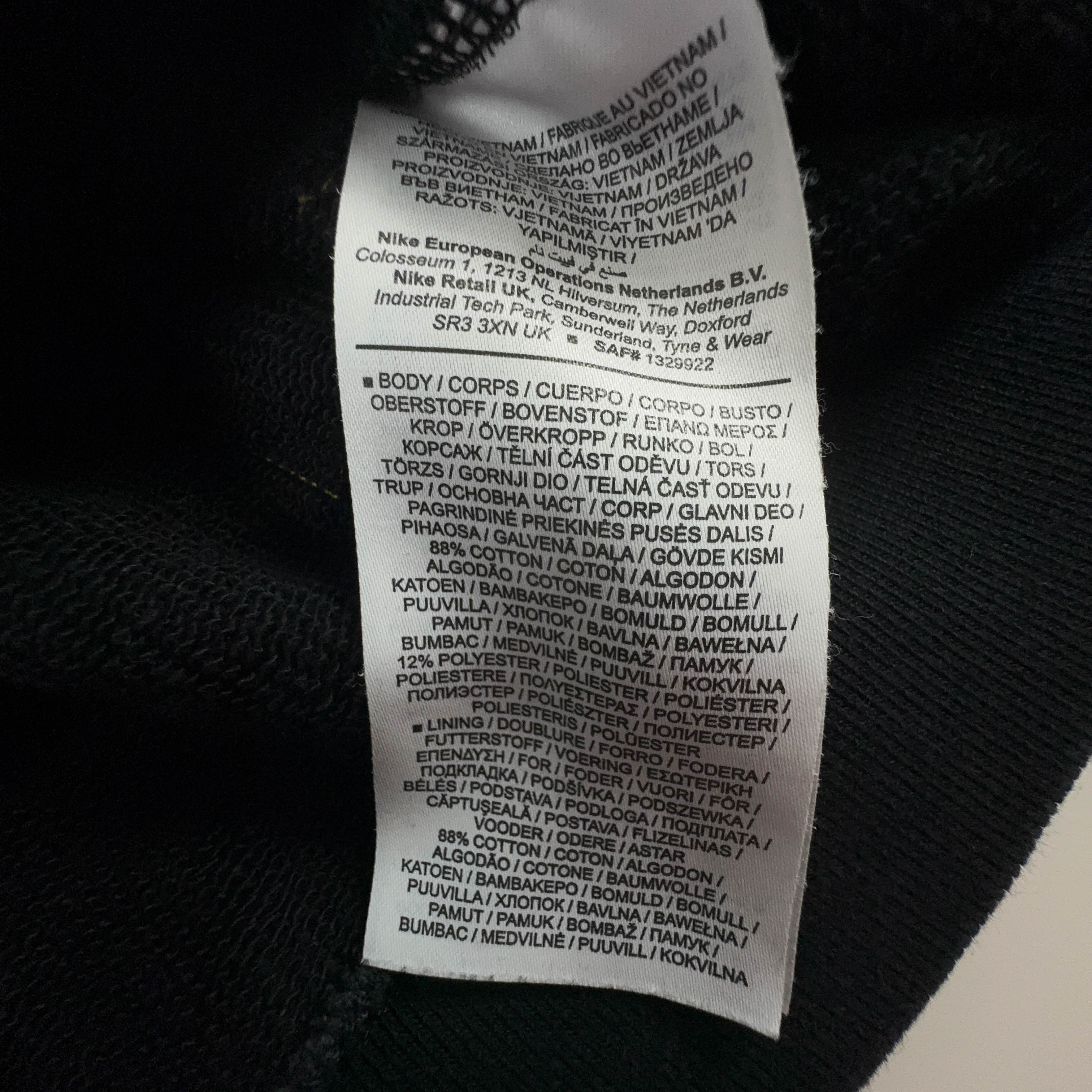 Felpa Nike Tune Squad nera con cappuccio e stampe 88% cotone - Taglia M uomo