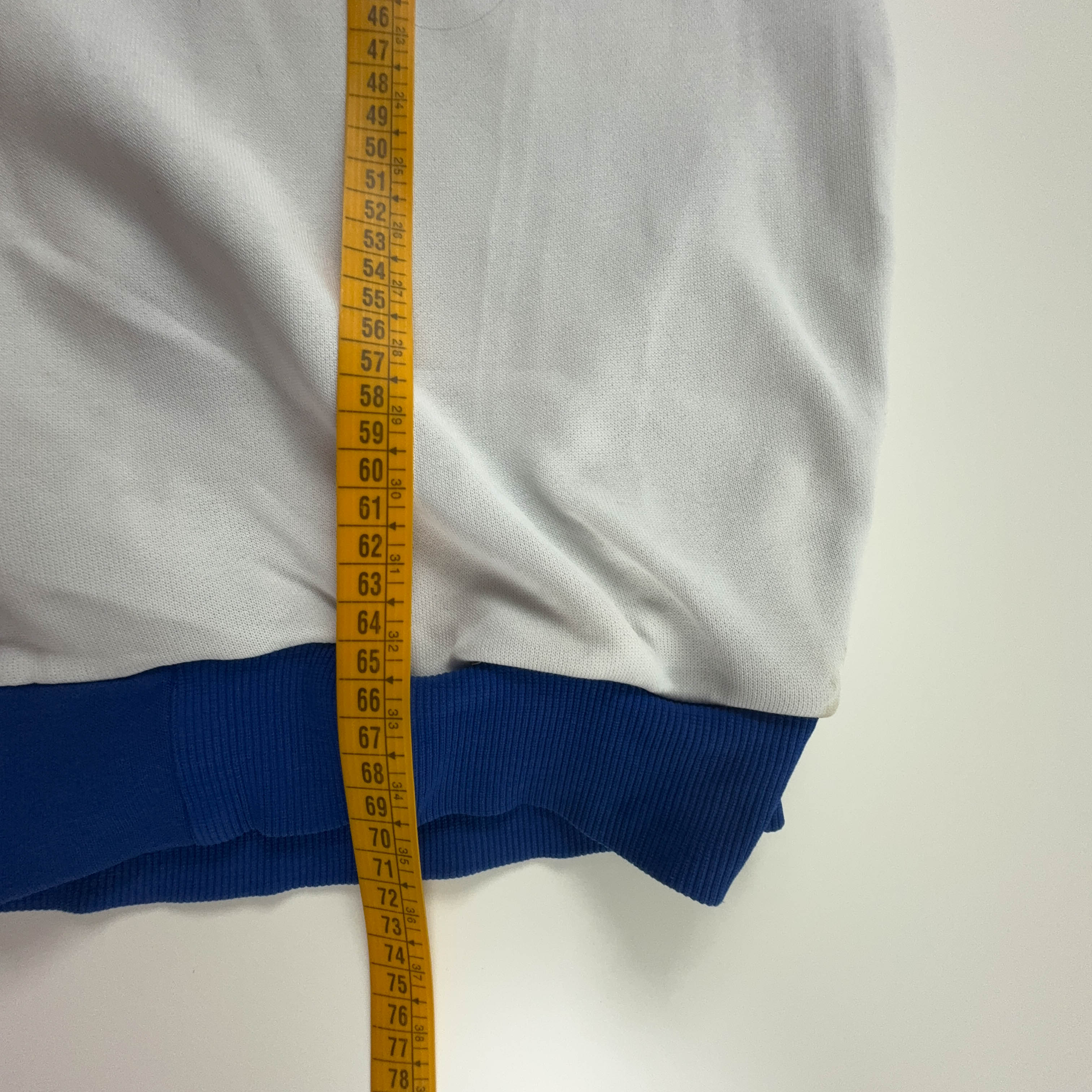 Felpa Adidas GBR bianca e blu con zip 60% cotone - Taglia L/XL uomo