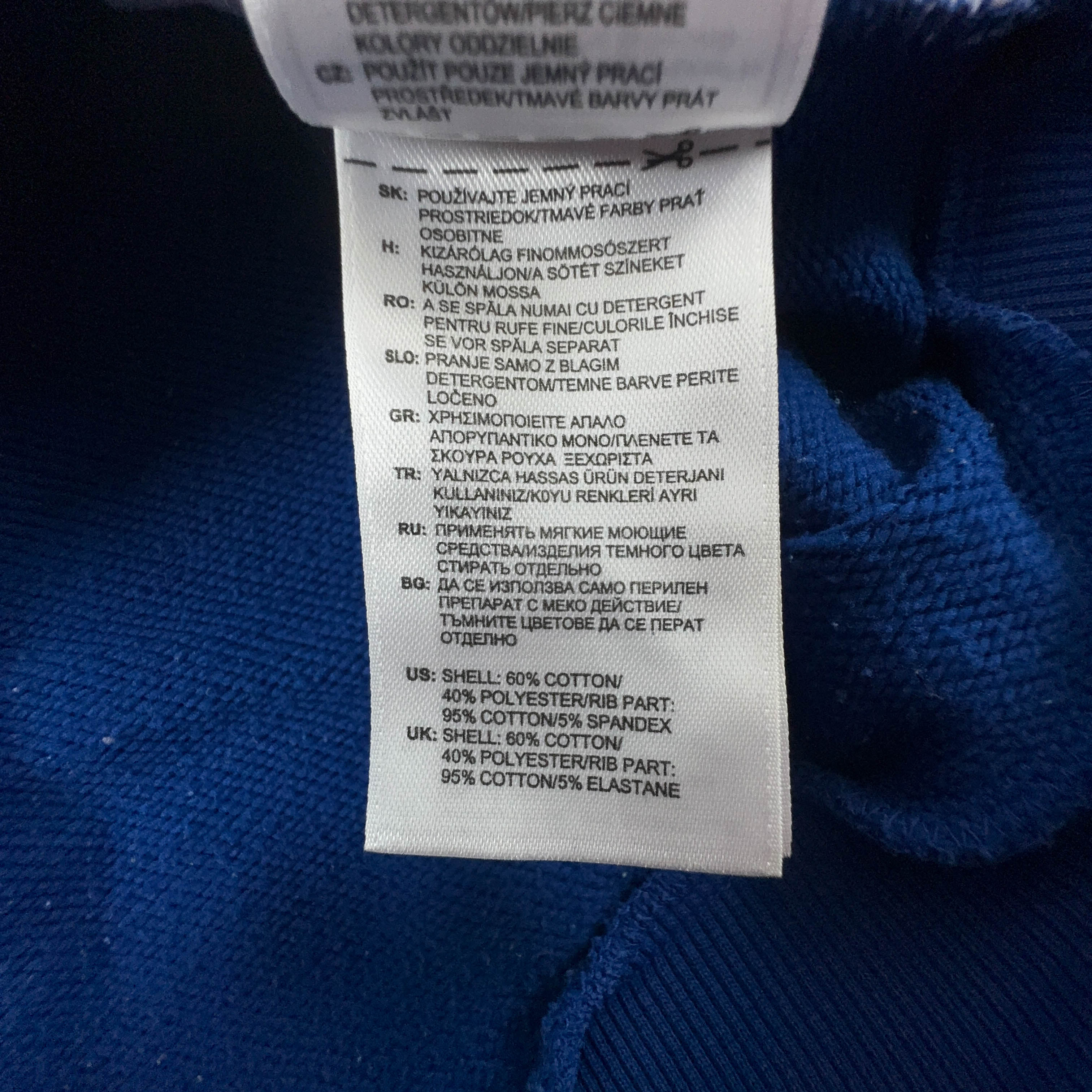 Felpa Adidas GBR bianca e blu con zip 60% cotone - Taglia L/XL uomo