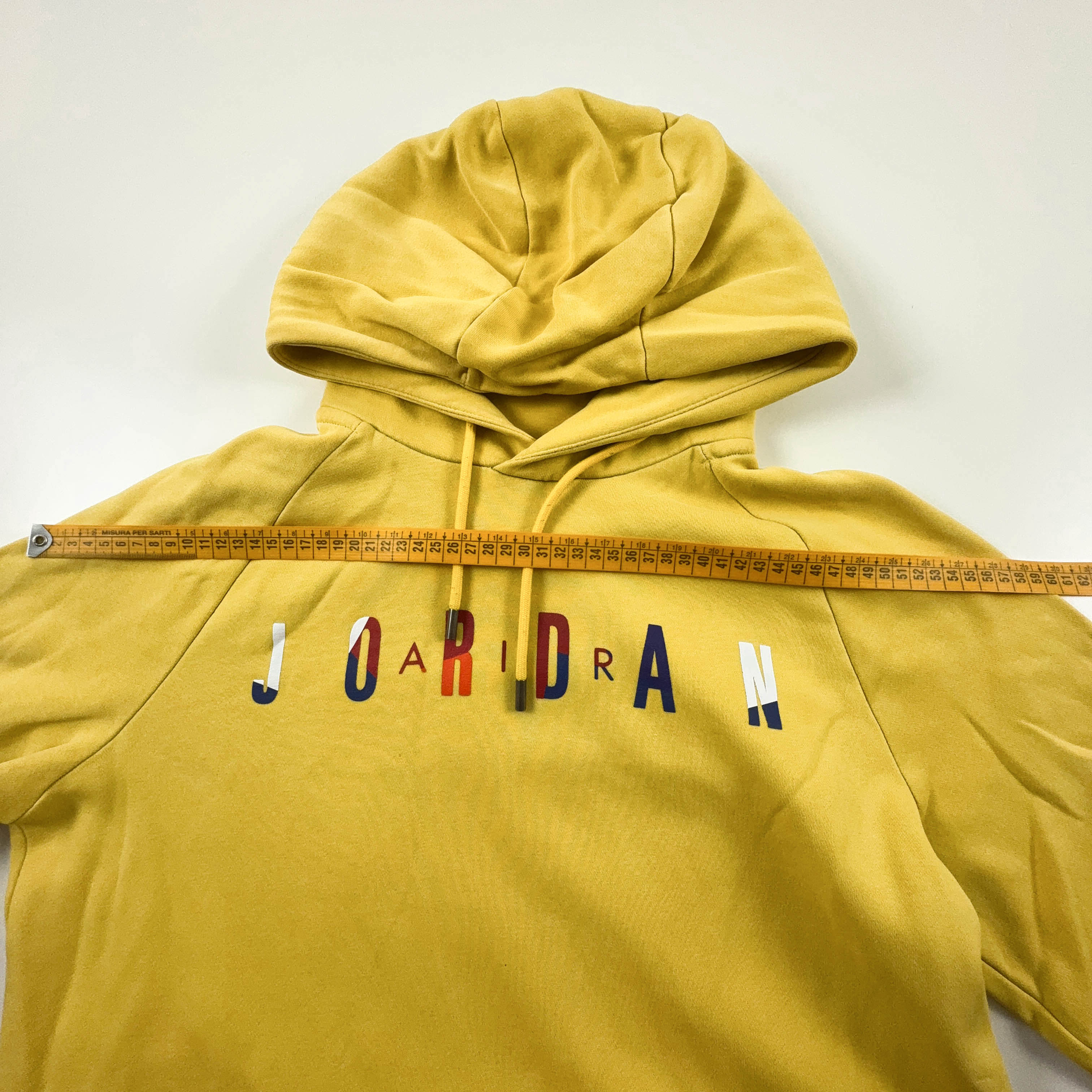 Felpa Jordan gialla con cappuccio 80% cotone - Taglia M uomo