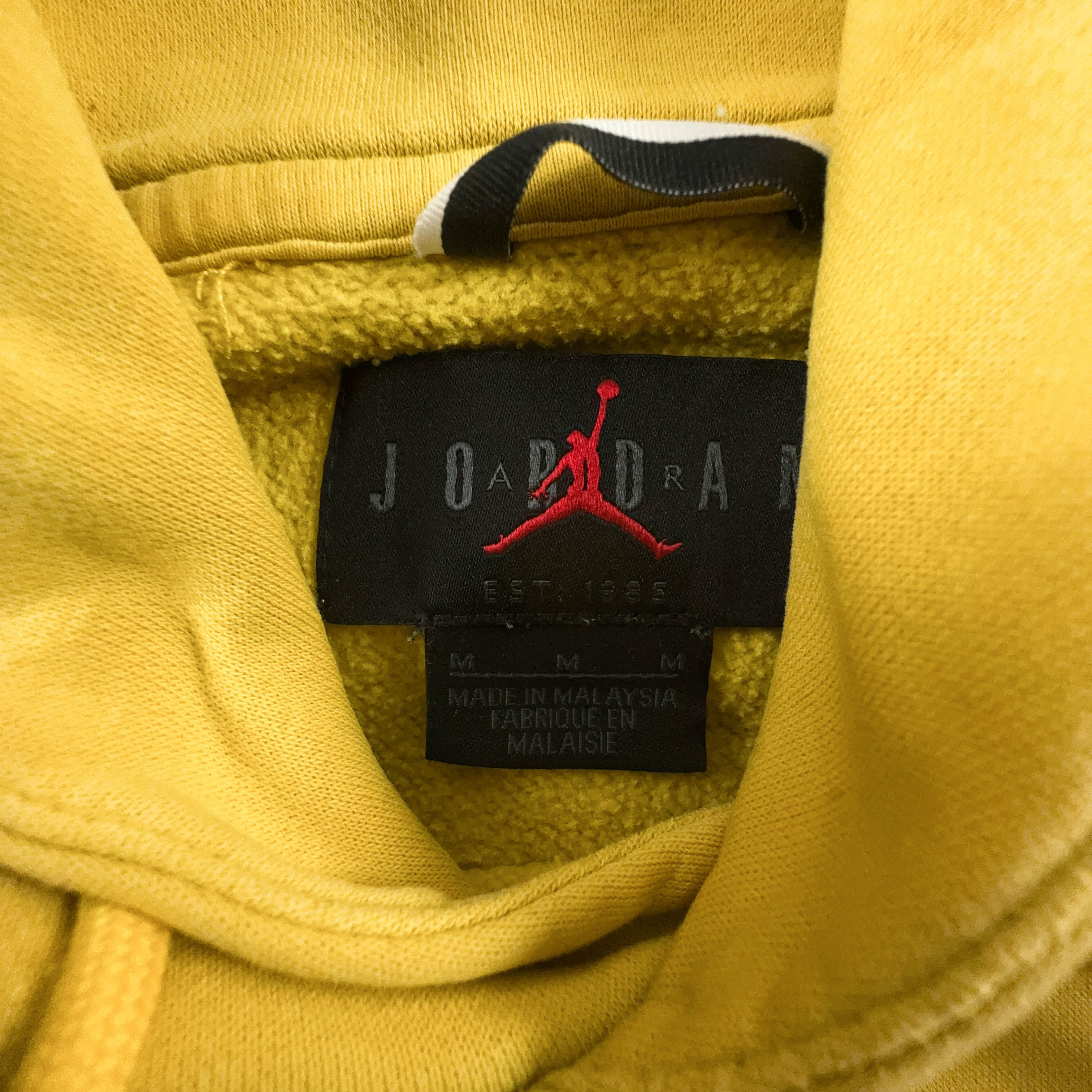 Felpa Jordan gialla con cappuccio 80% cotone - Taglia M uomo