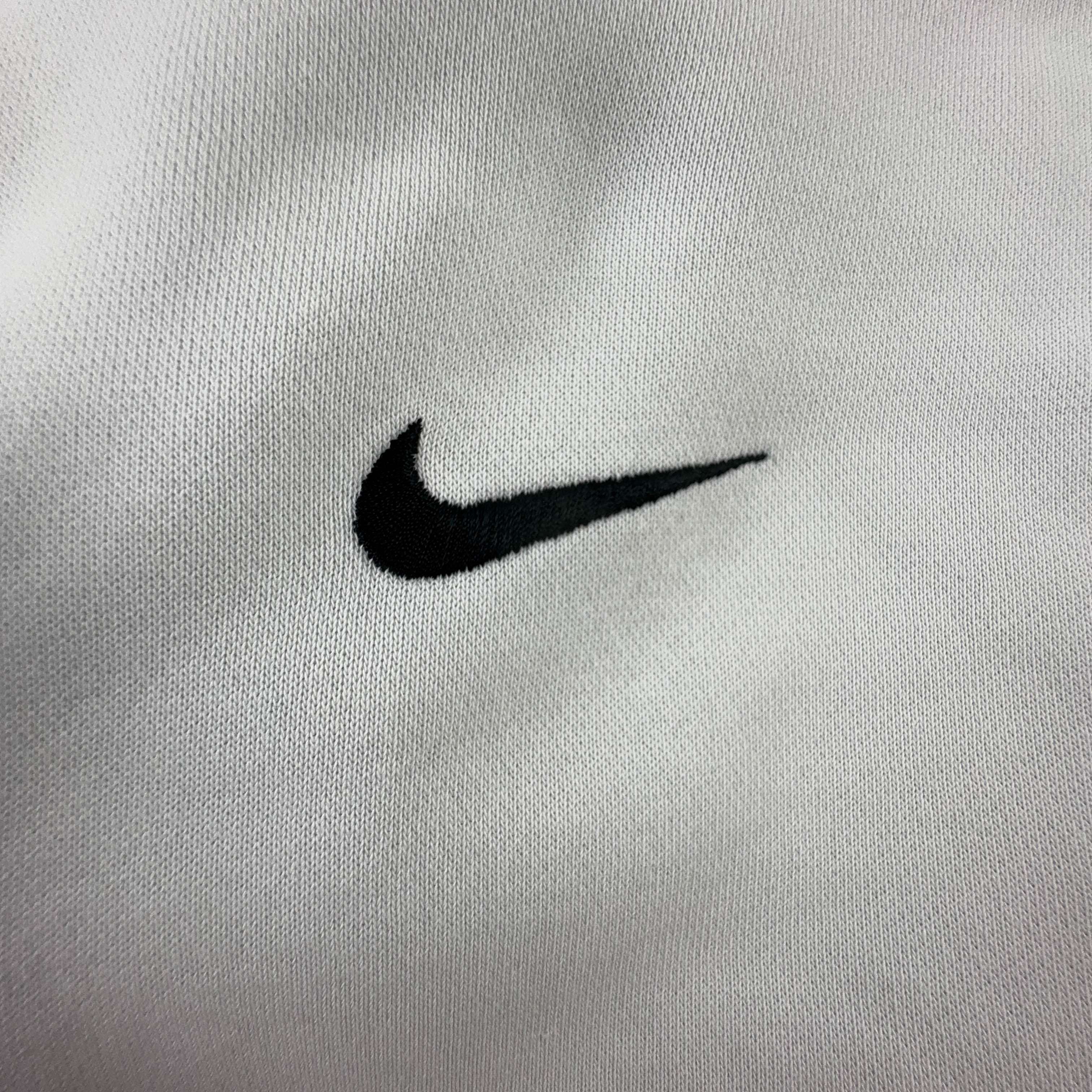 Felpa Nike bianca con cappuccio e logo ricamato 80% cotone - Taglia L/XL uomo