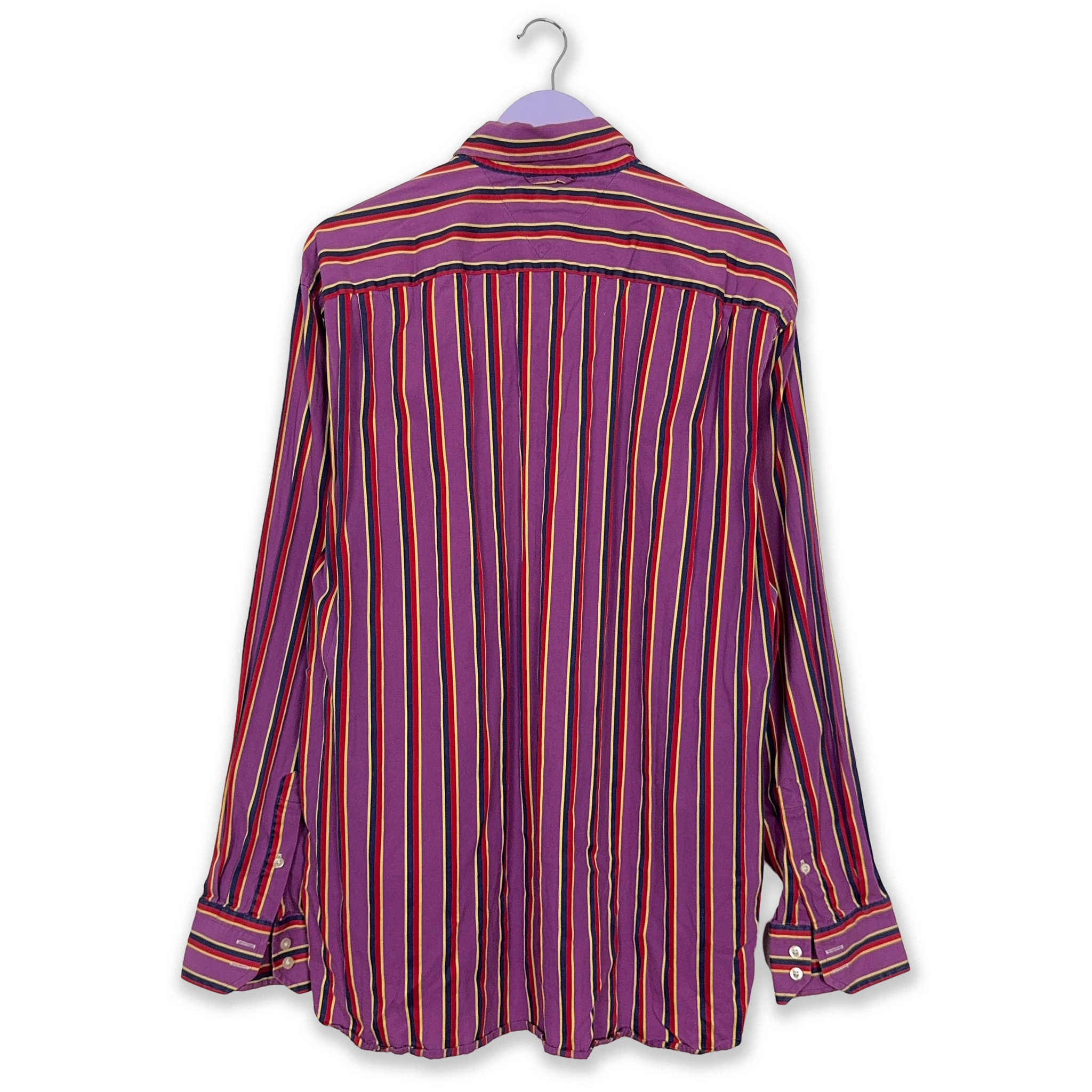 Camicia Tommy Hilfiger viola a righe - Taglia L/XL uomo