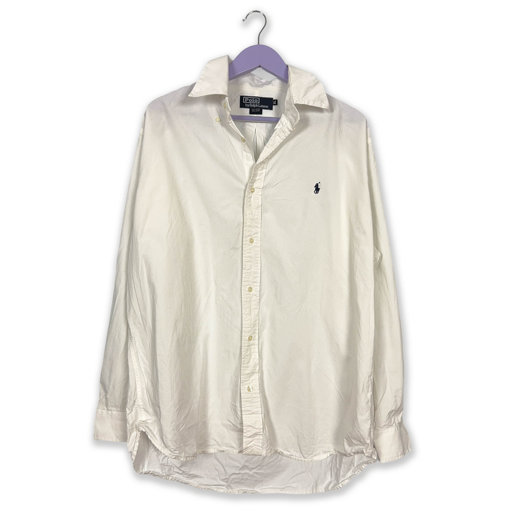 Camicia Ralph Lauren bianca tinta unita - Taglia XL uomo