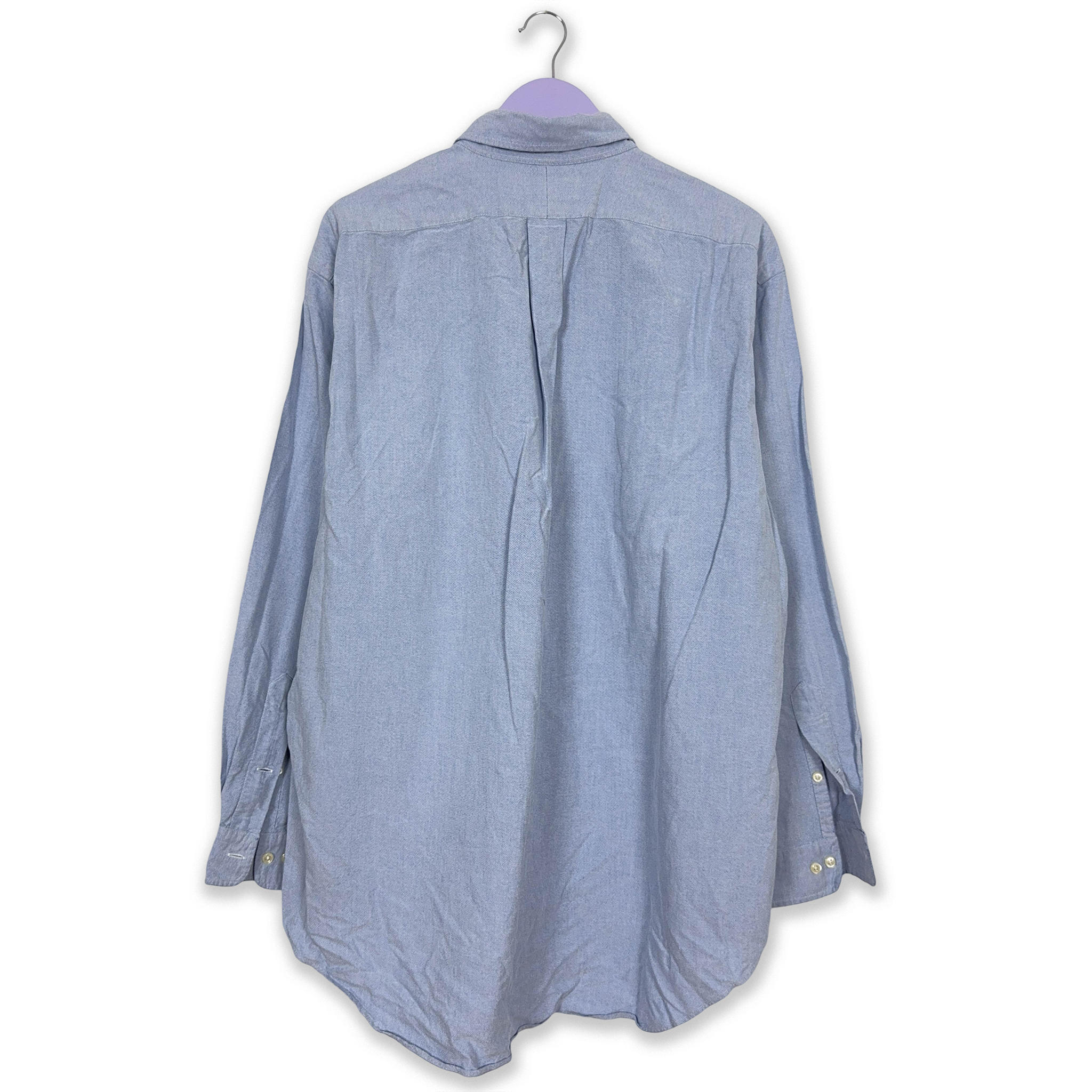 Camicia Ralph Lauren azzurra classic fit tinta unita - Taglia 17 uomo