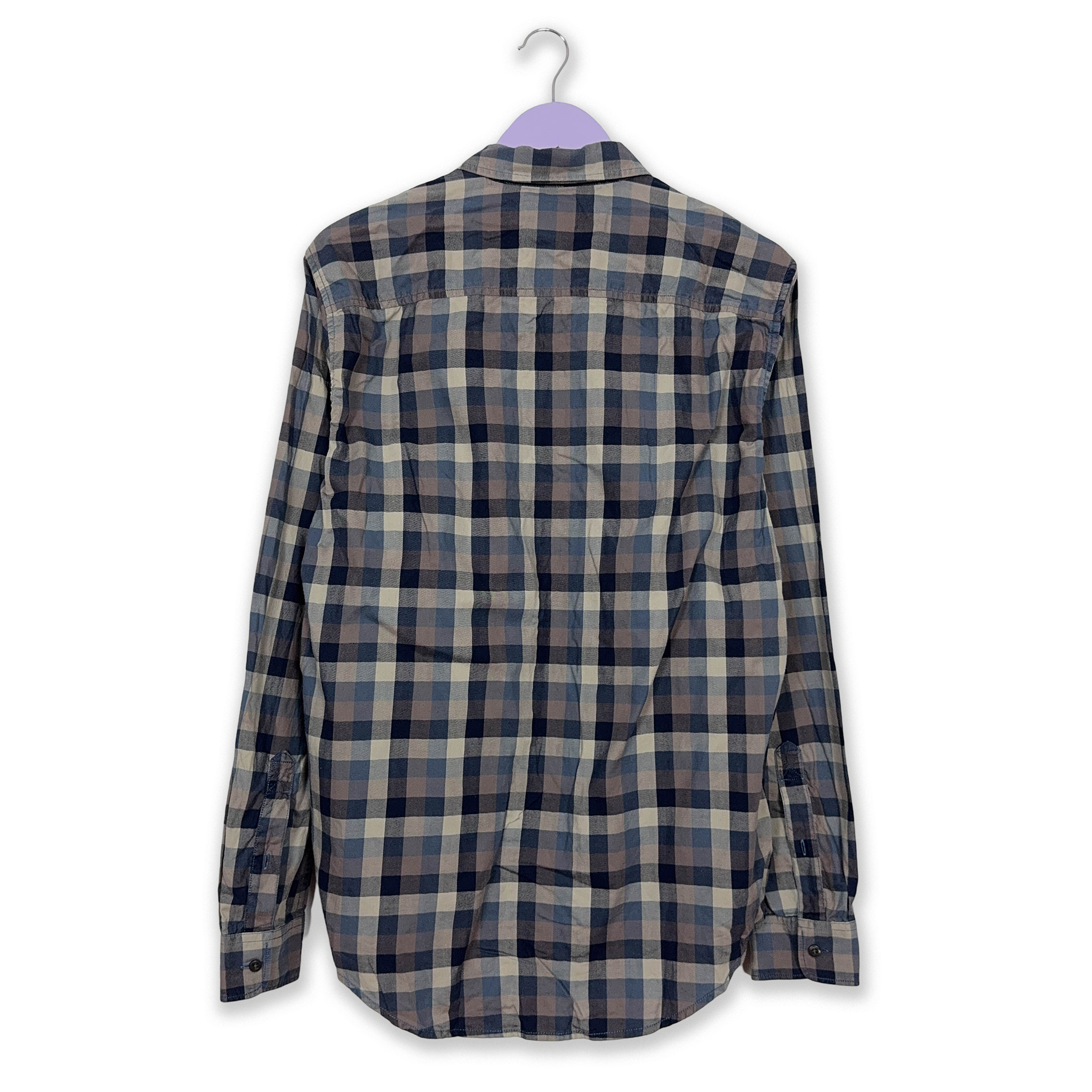 Camicia Timberland a quadri grigia e blu - Taglia M uomo