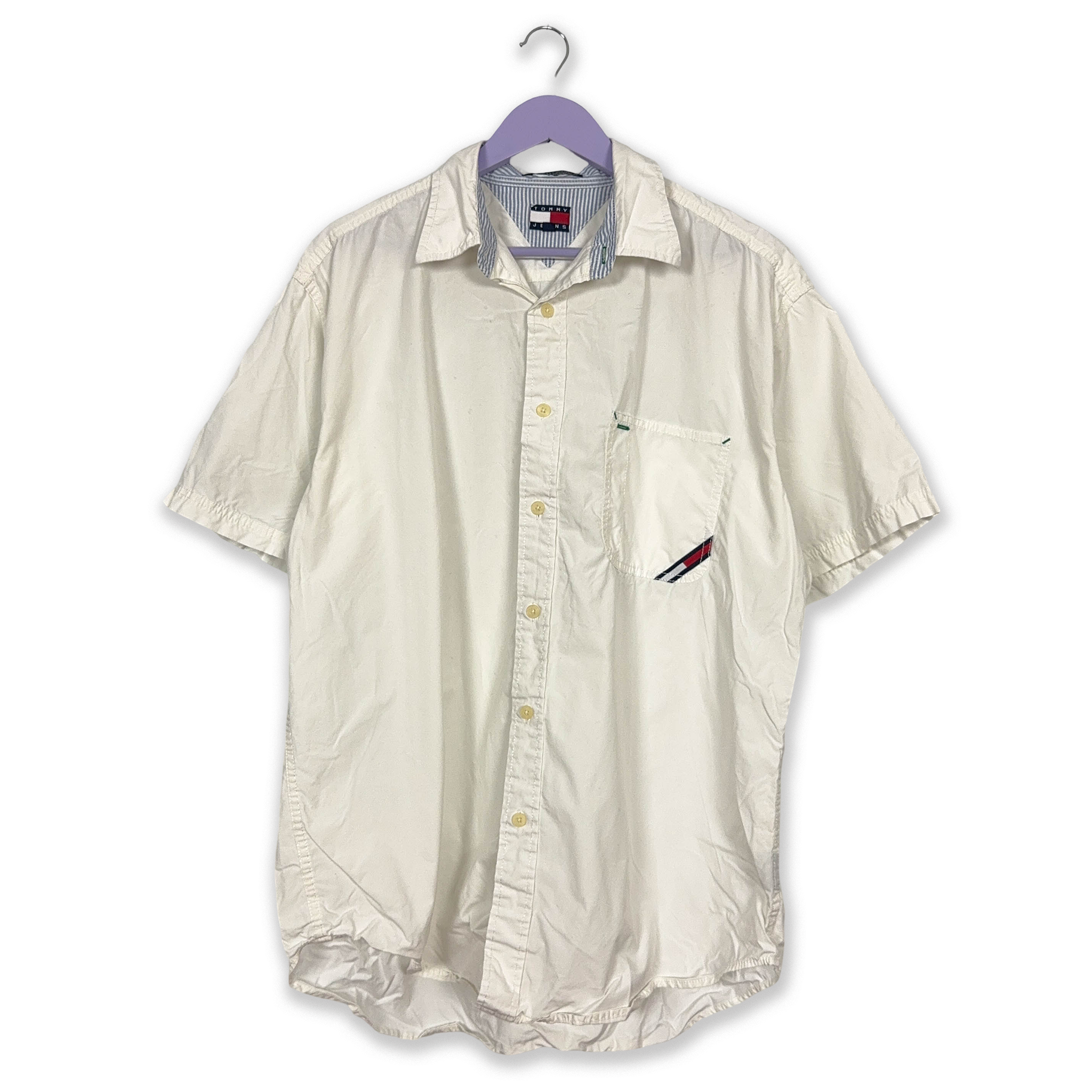 Camicia Tommy Hilfiger Vintage bianca tinta unita - Taglia L uomo