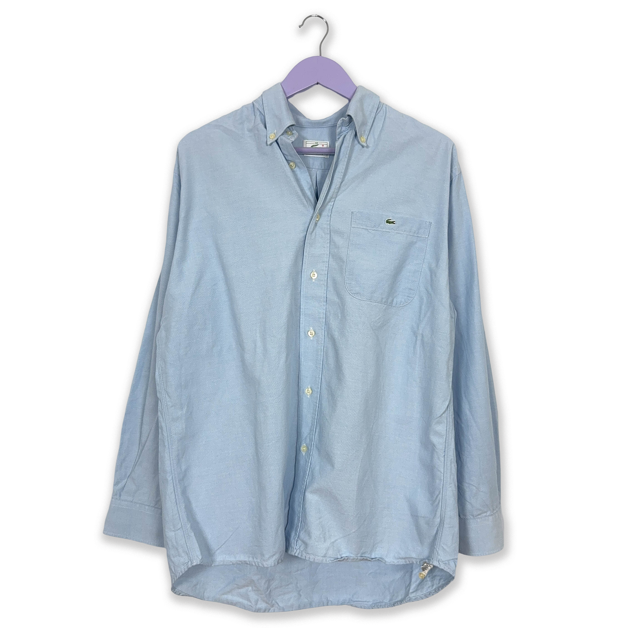 Camicia Lacoste azzurra tinta unita - Taglia 40 uomo