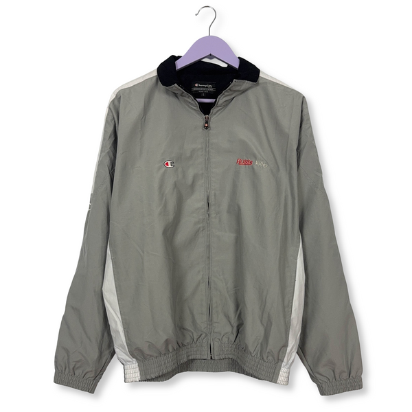 Giacca a vento Champion Vintage grigia con zip anni 90 - Taglia L uomo