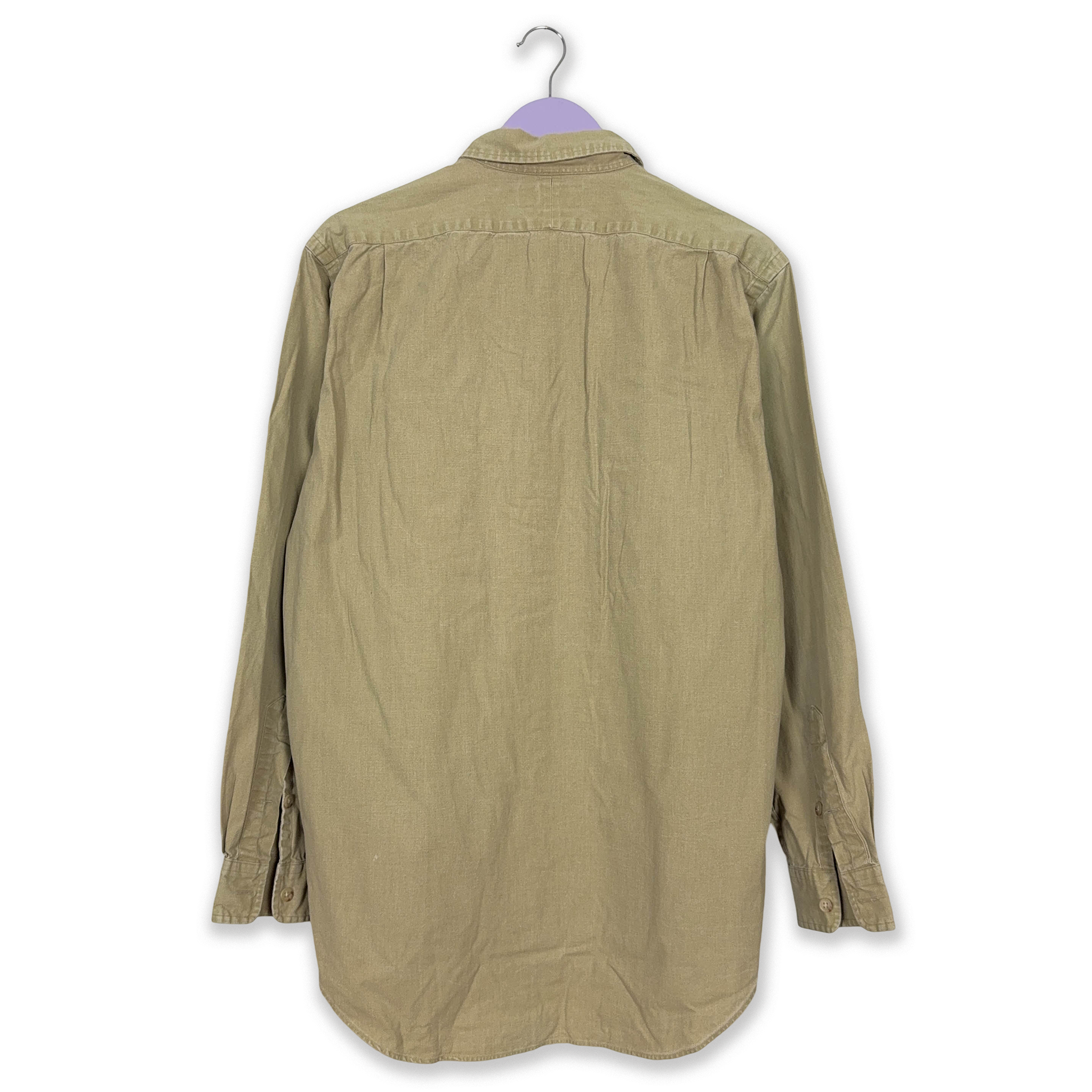 Camicia Ralph Lauren Vintage beige tinta unita - Taglia L uomo