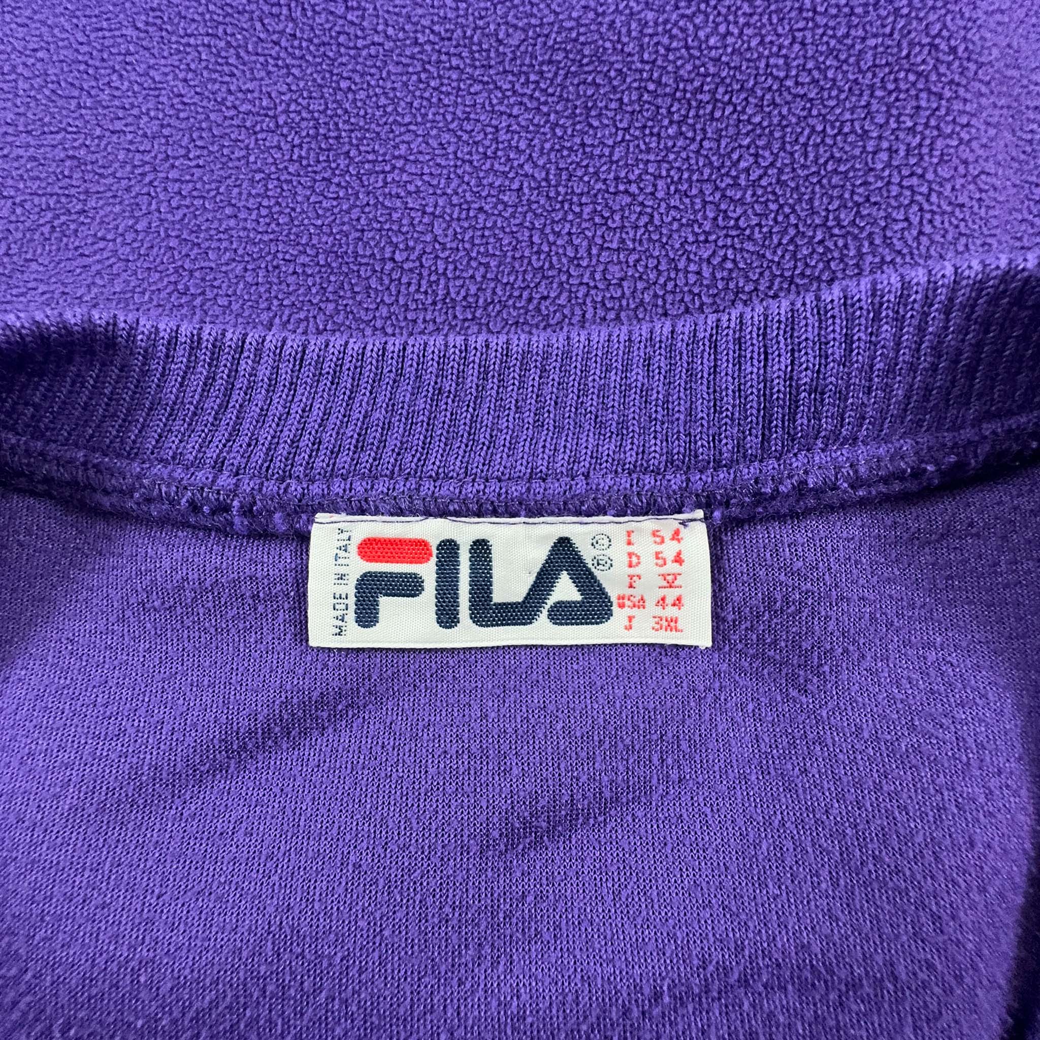 Pile Fila Vintage smanicato viola con ricamo tennis anni 80 - Taglia I54 uomo