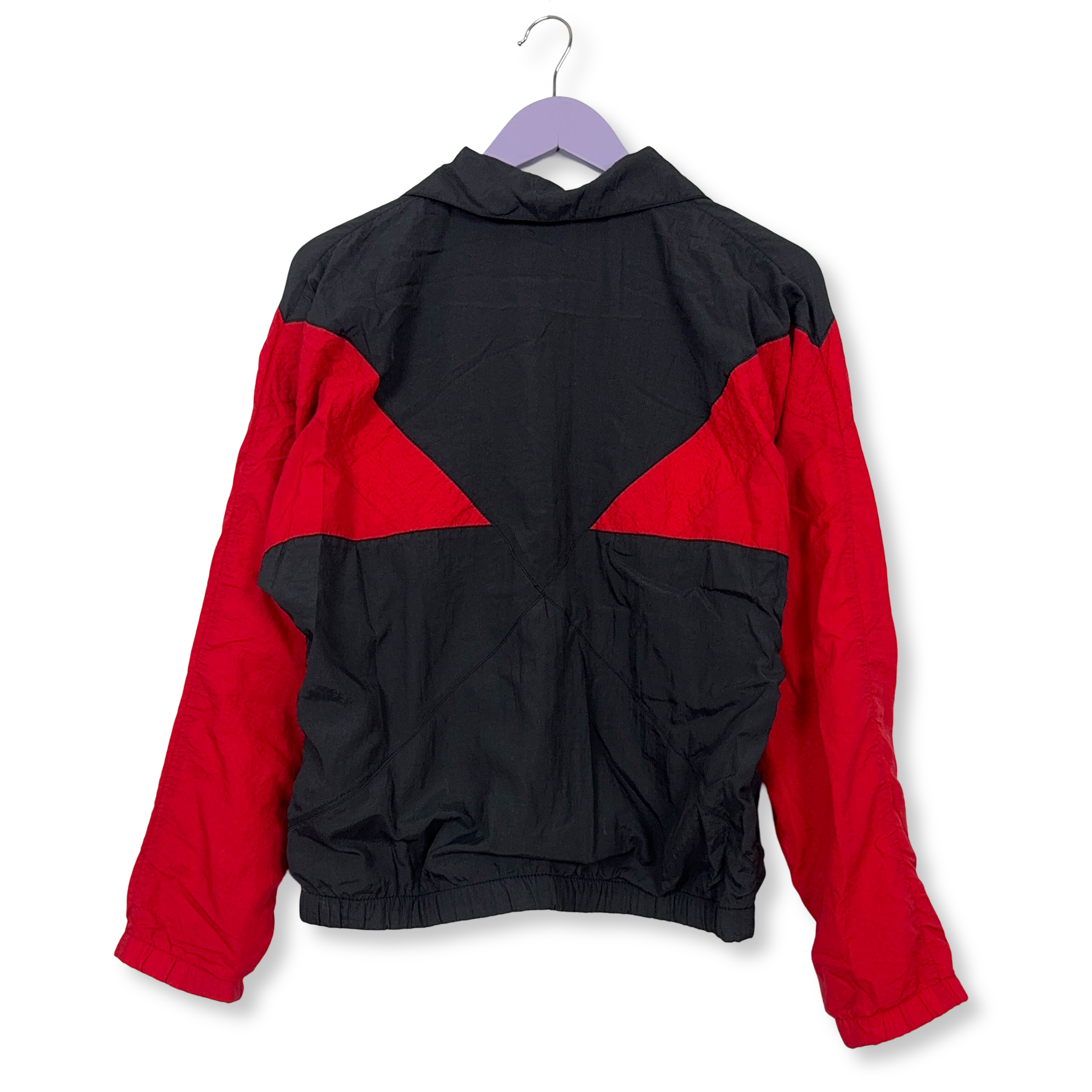 Giacca a vento Ellesse Vintage rossa e nera con zip anni 90 - Taglia S uomo