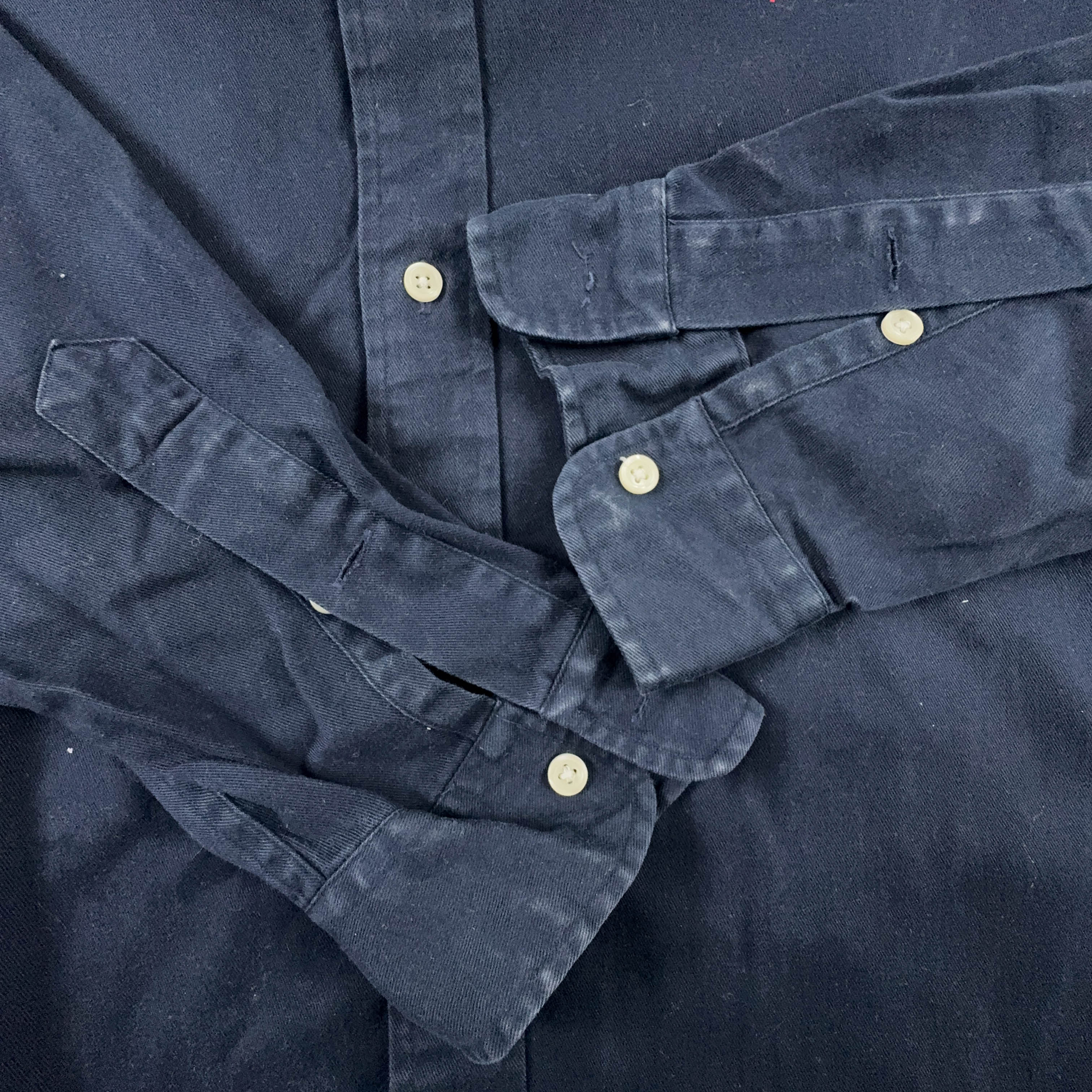 Camicia Ralph Lauren blu scuro Vintage tinta unita - Taglia XL uomo