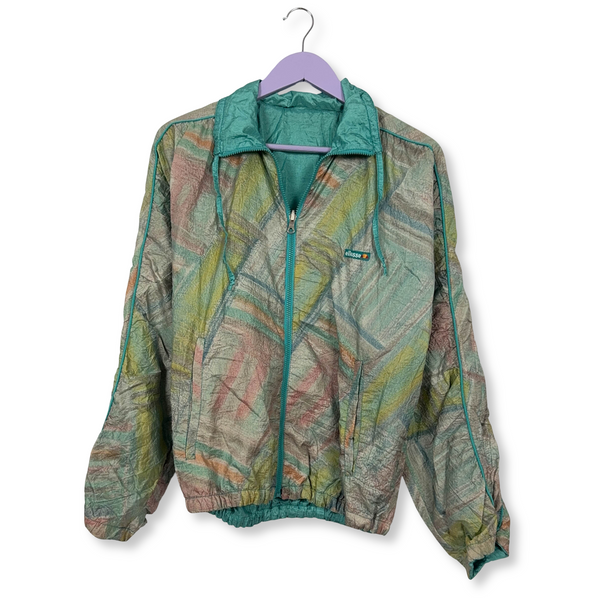 Giacca a vento Ellesse Vintage Double Face verde acqua con fantasia - Taglia M uomo