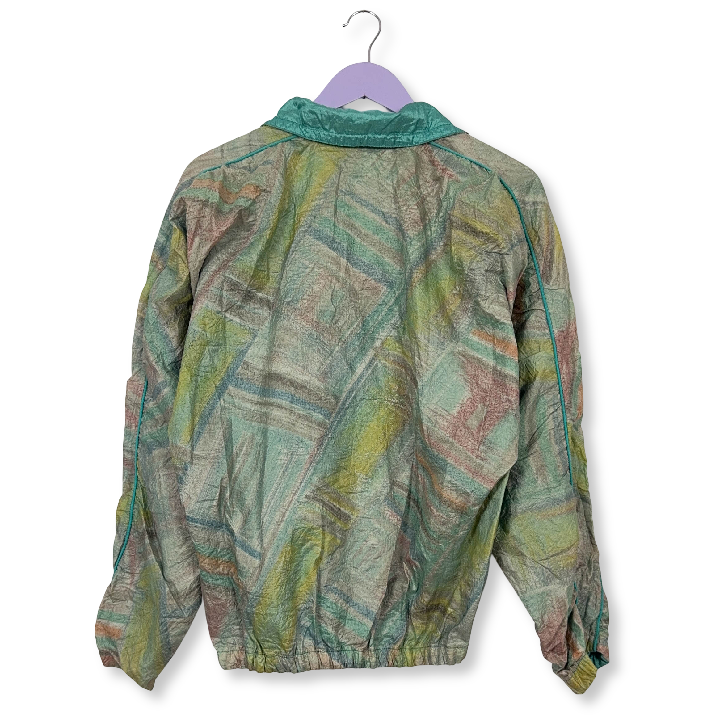 Giacca a vento Ellesse Vintage Double Face verde acqua con fantasia - Taglia M uomo