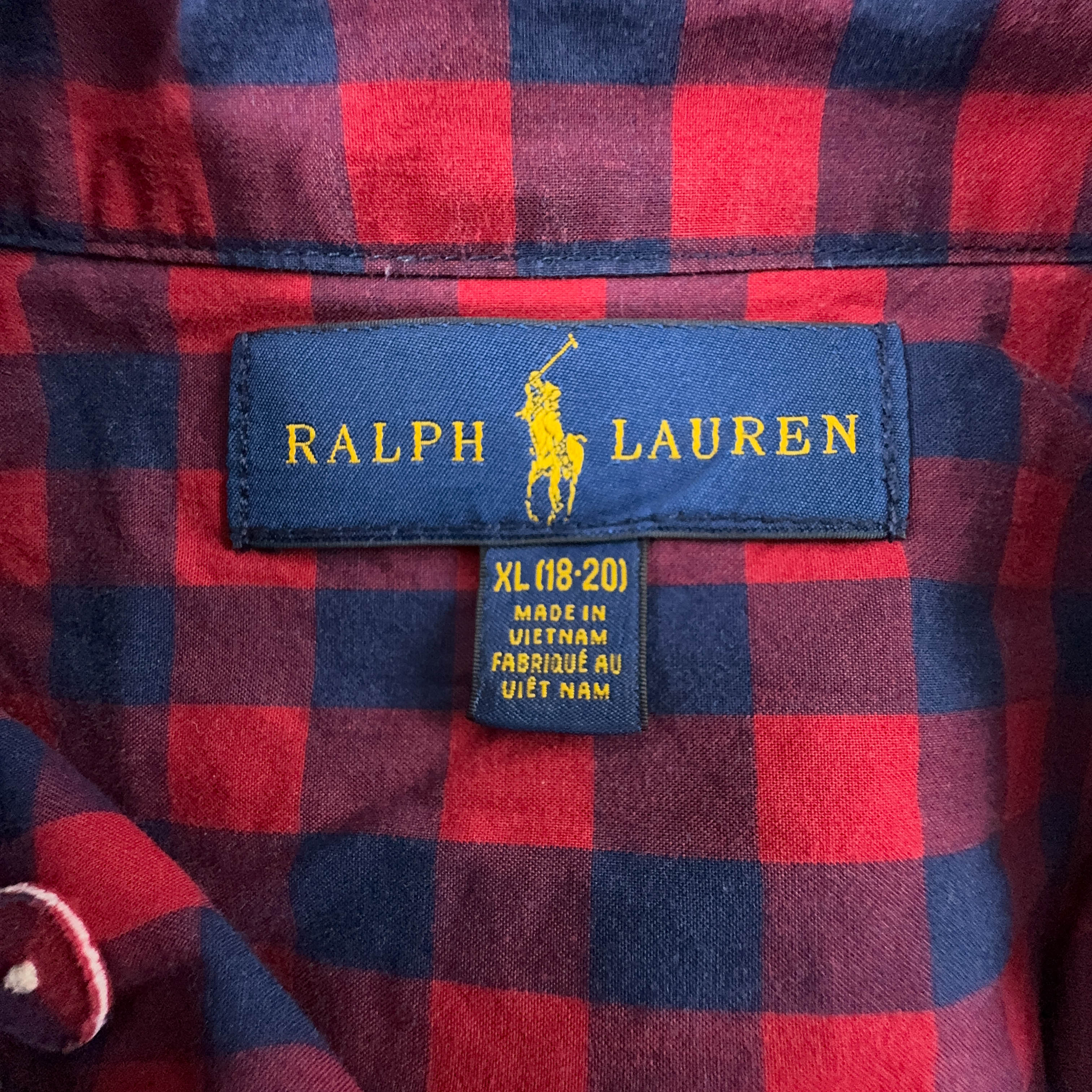 Camicia Ralph Lauren a quadri rossi e blu - Taglia S/M uomo