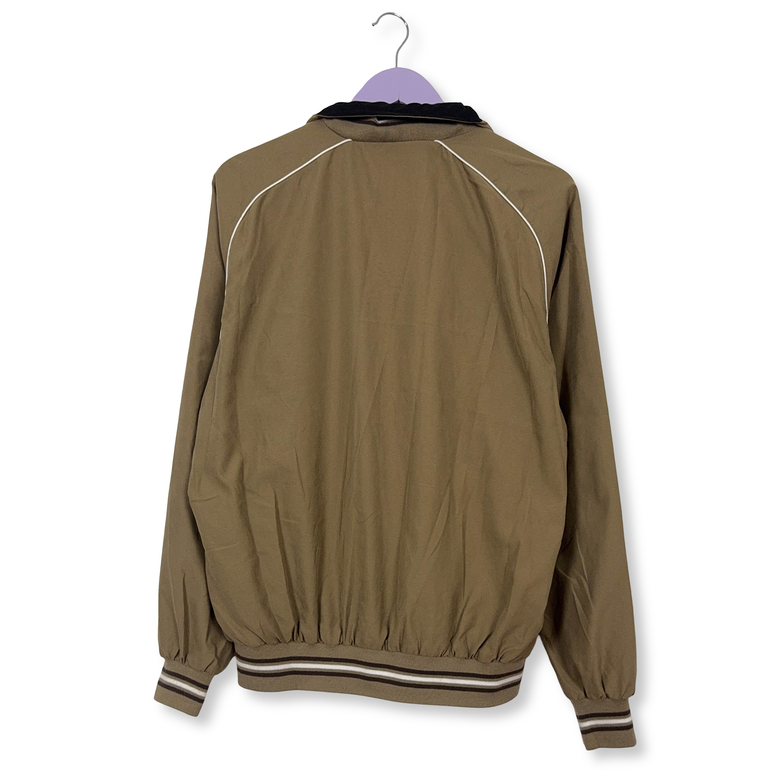 Giacca a vento Champion Vintage marrone con zip anni 90 - Taglia M uomo