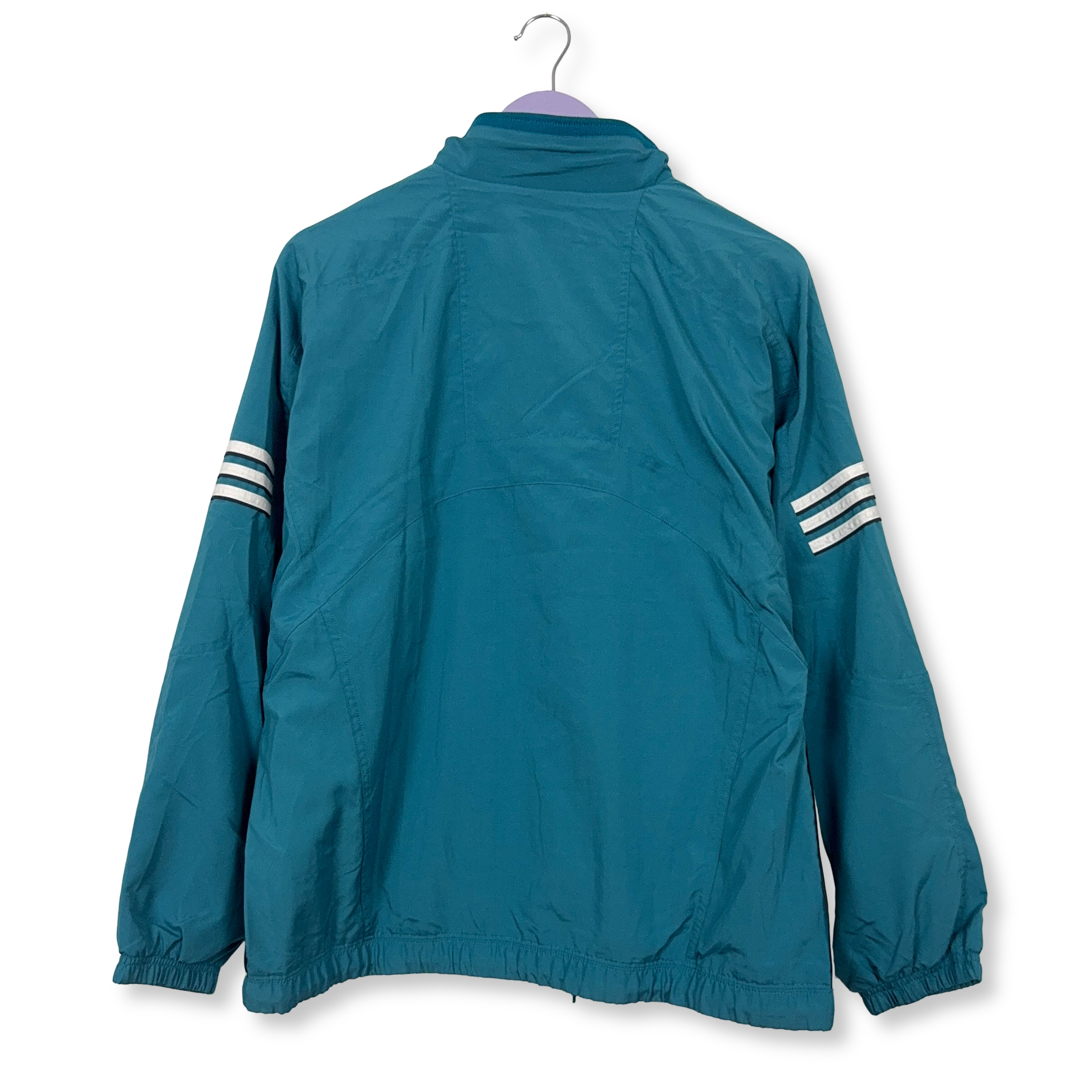 Giacca a vento Adidas Vintage azzurra con zip anni 90 - Taglia 44 uomo