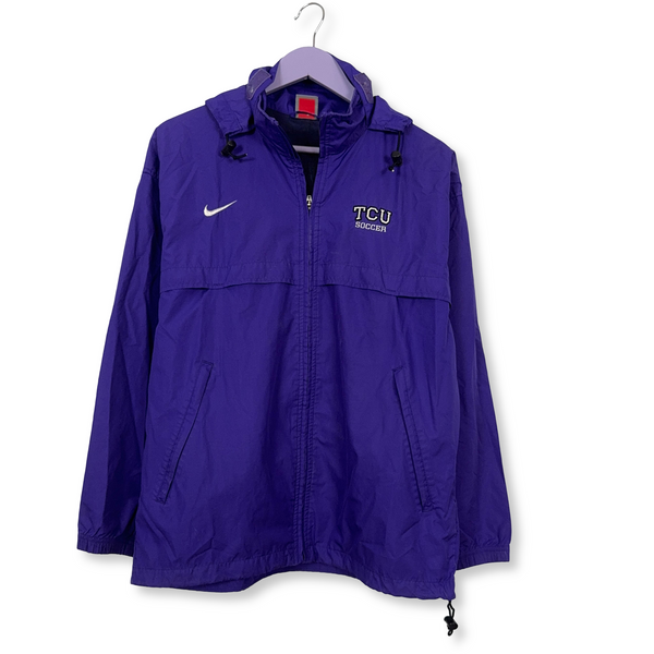 Giacca a vento Nike Vintage viola con zip e ricamo anni 90 - Taglia M uomo
