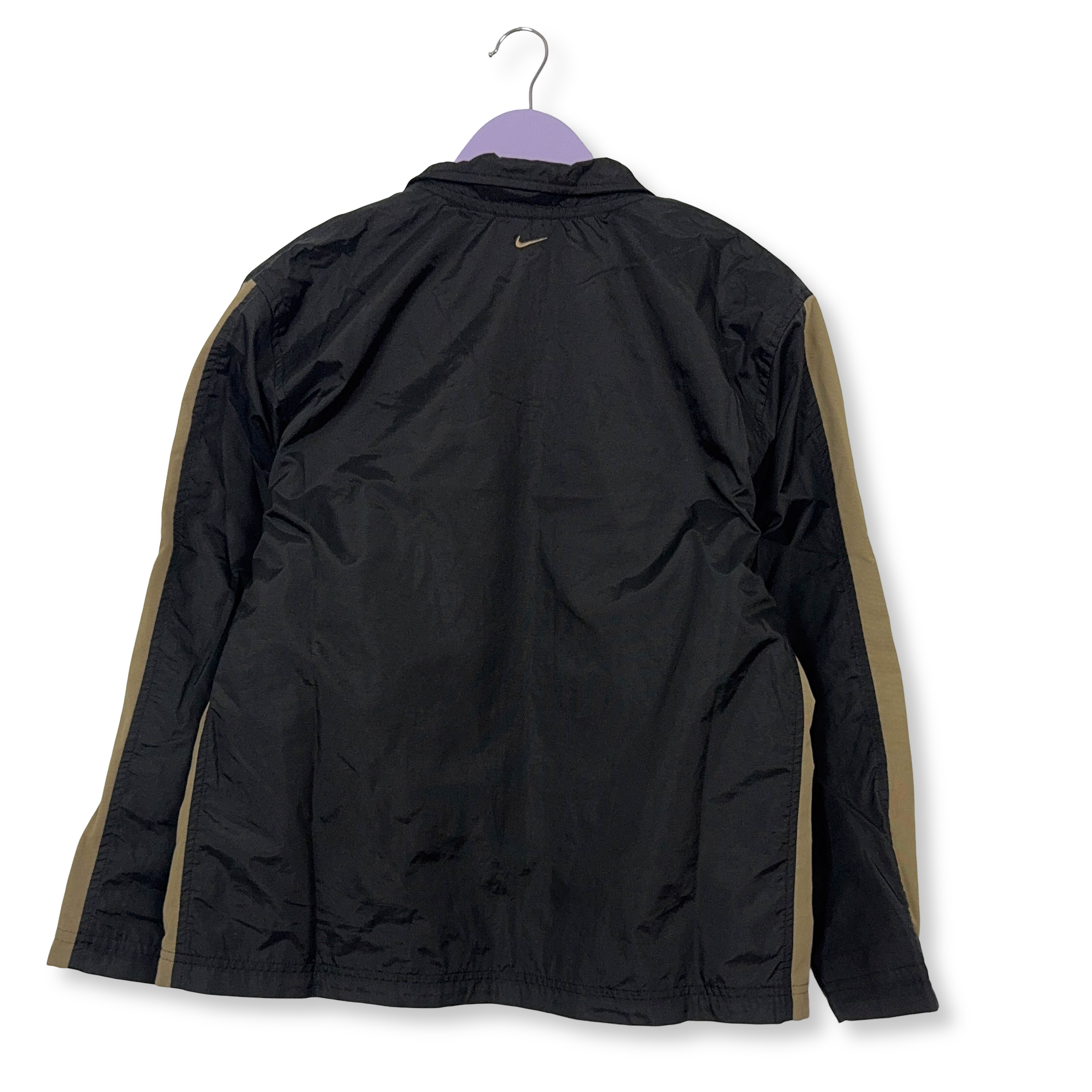 Giacca a vento Nike Vintage nera con zip anni 90 - Taglia S uomo