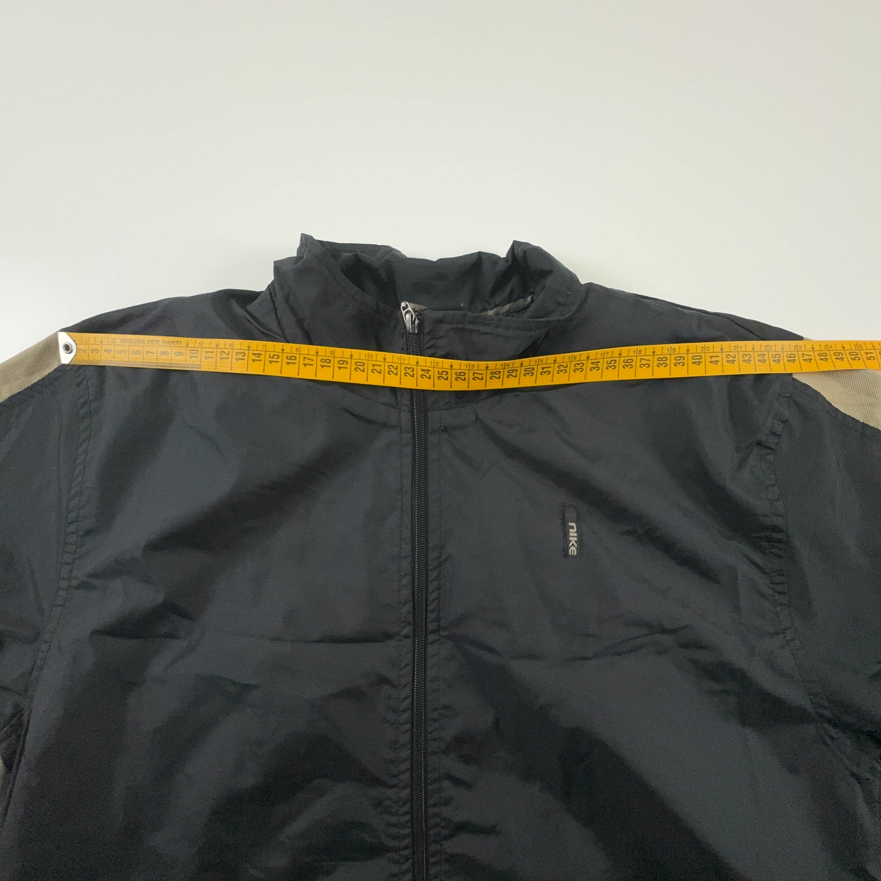 Giacca a vento Nike Vintage nera con zip anni 90 - Taglia S uomo