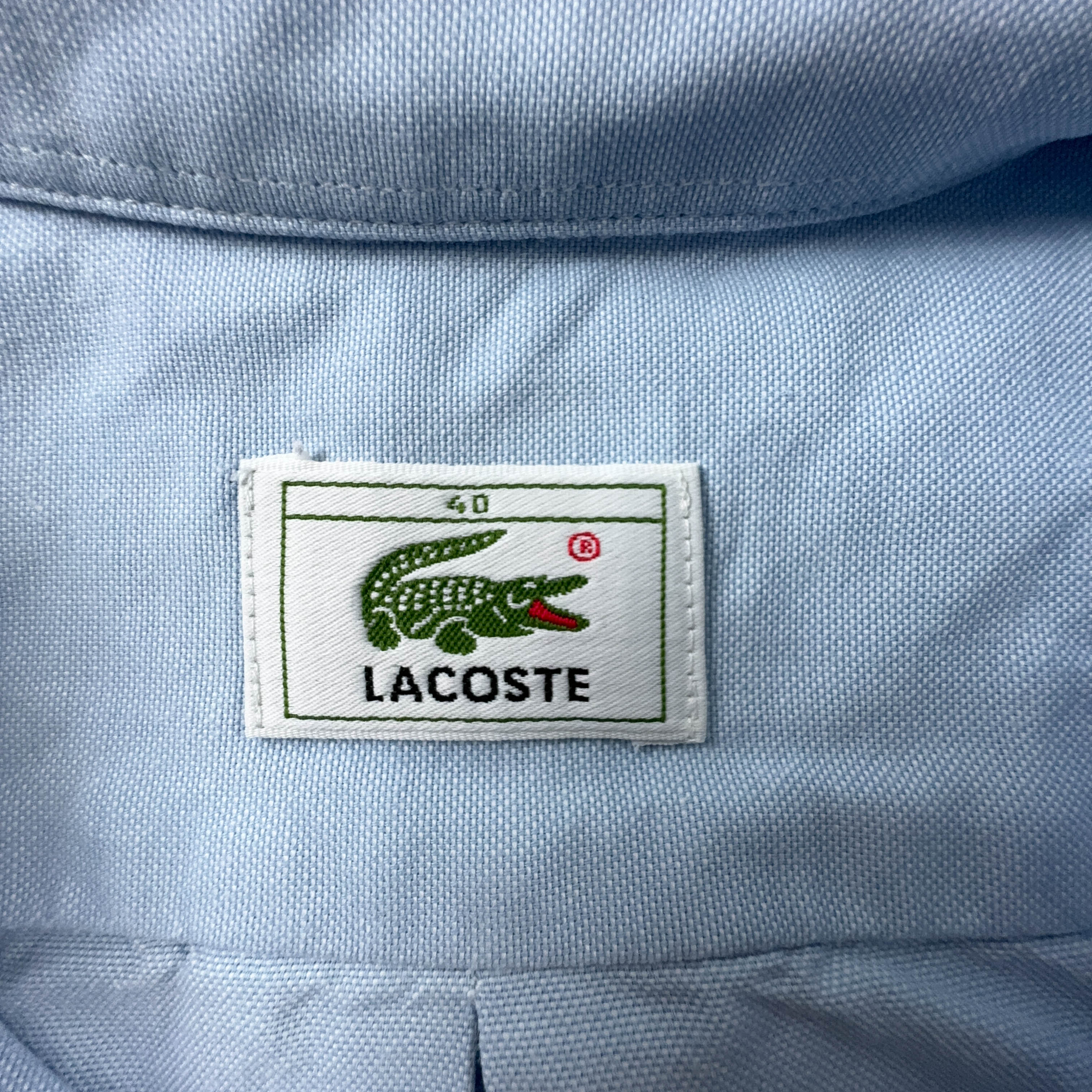 Camicia Lacoste azzurra tinta unita - Taglia 40 uomo