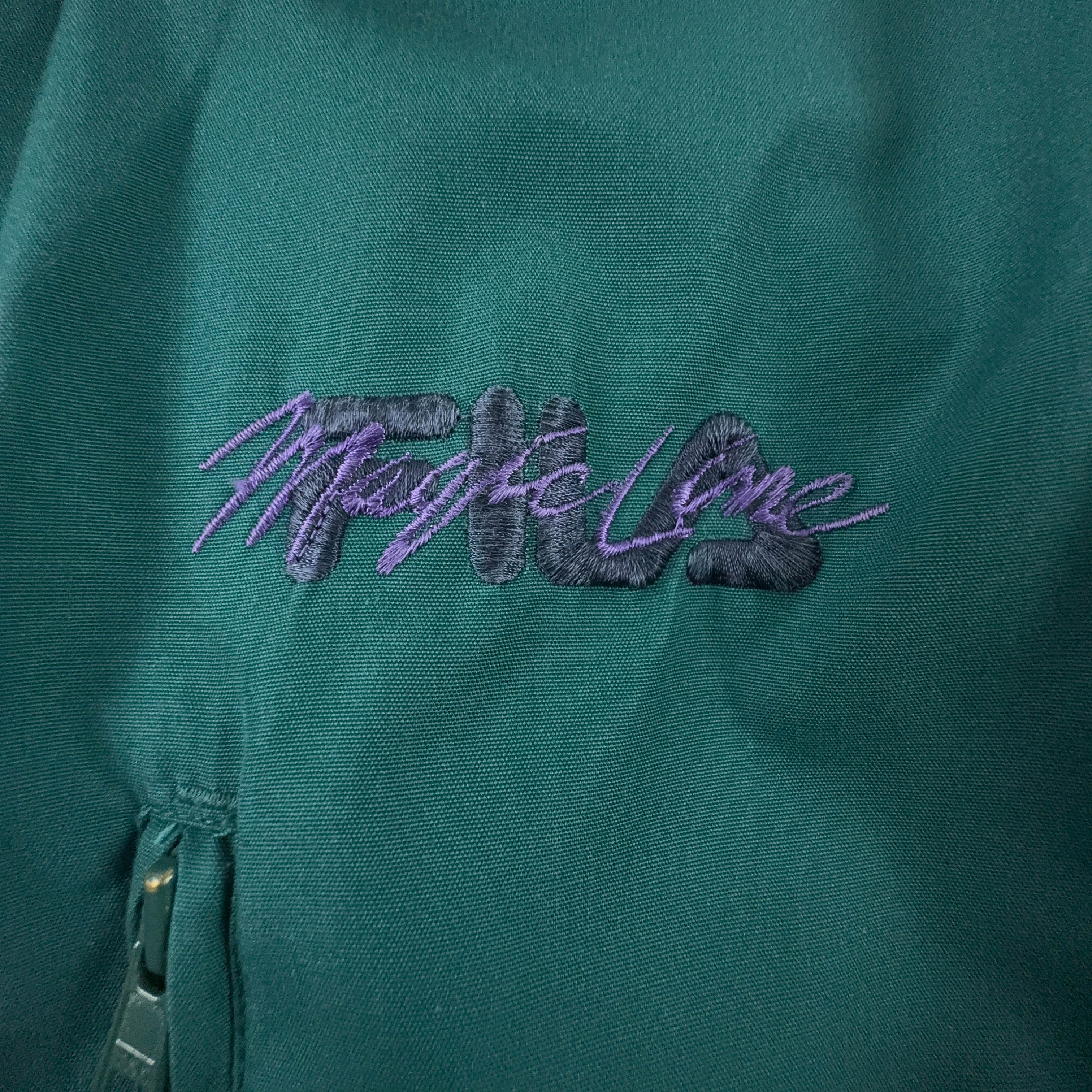 Giacca a vento Fila Vintage verde con zip e bottoni anni 90 - Taglia 46 uomo