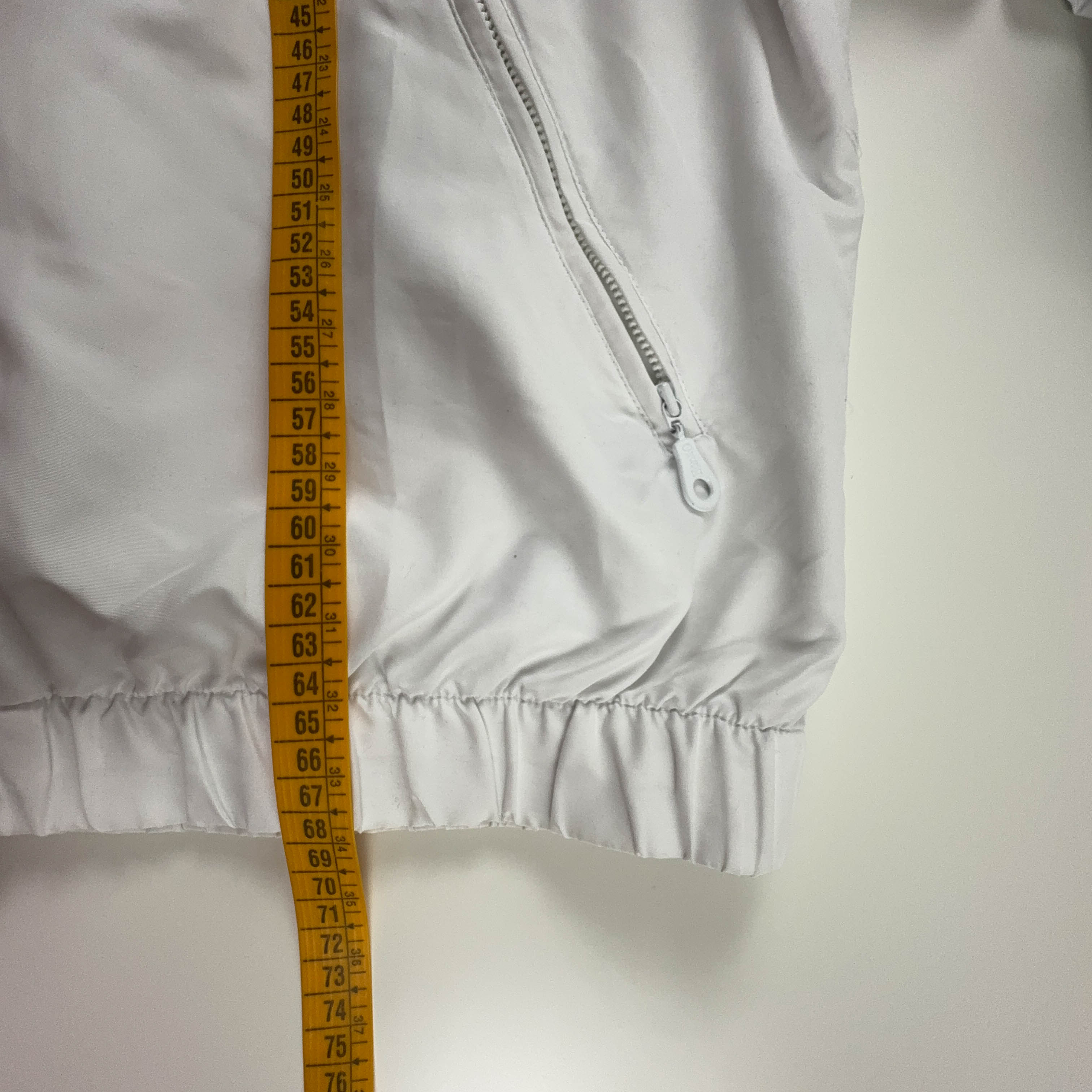 Giacca a vento Rodeo Vintage bianca e lillà a fantasia con zip anni 90 - Taglia L/XL uomo