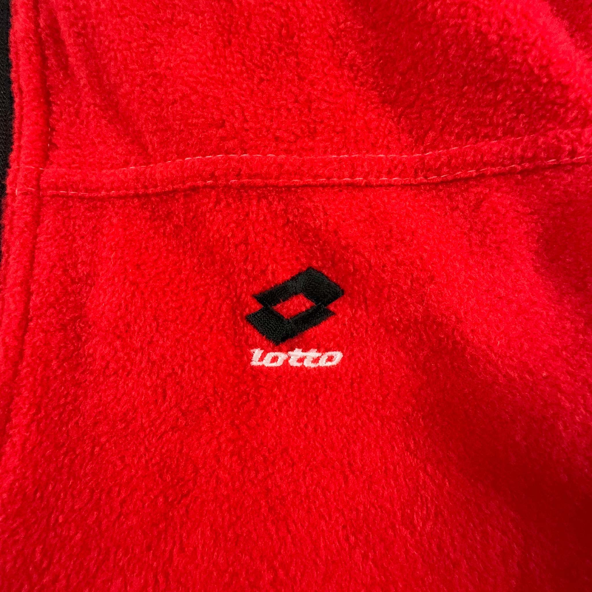 Pile Lotto smanicato Vintage Double Face rosso e nero con zip - Taglia S/M uomo