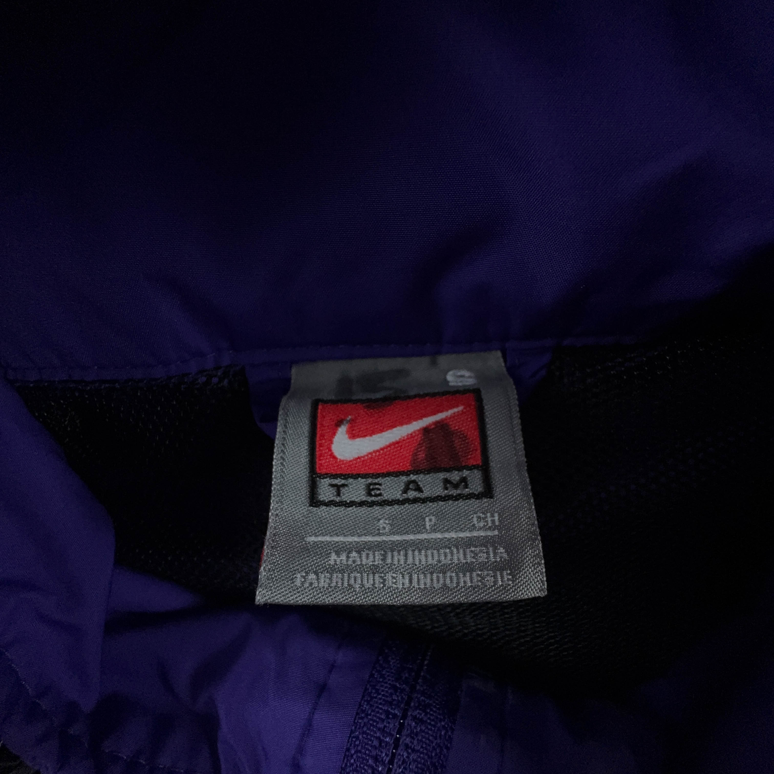 Giacca a vento Nike Vintage viola con zip e ricamo anni 90 - Taglia M uomo