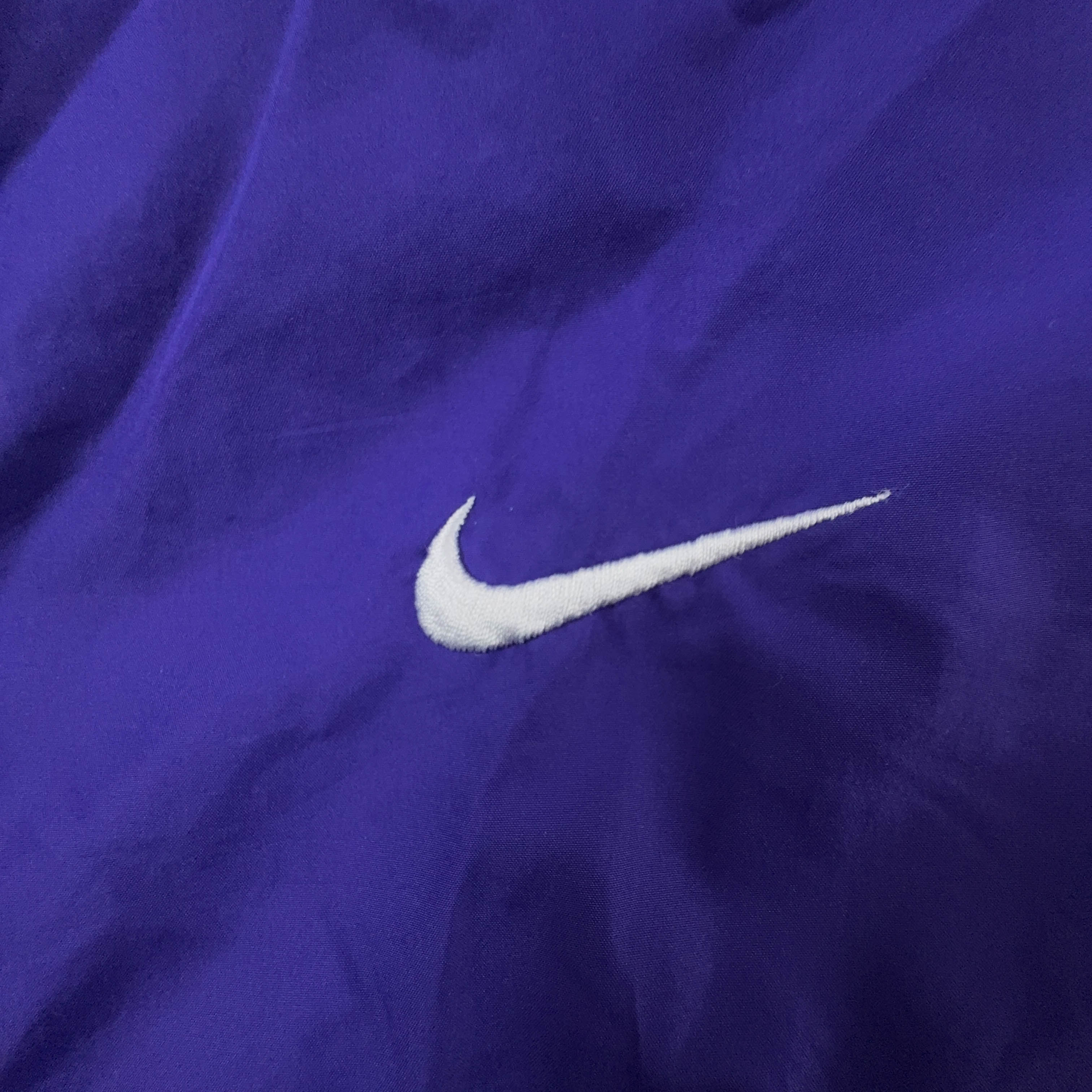 Giacca a vento Nike Vintage viola con zip e ricamo anni 90 - Taglia M uomo