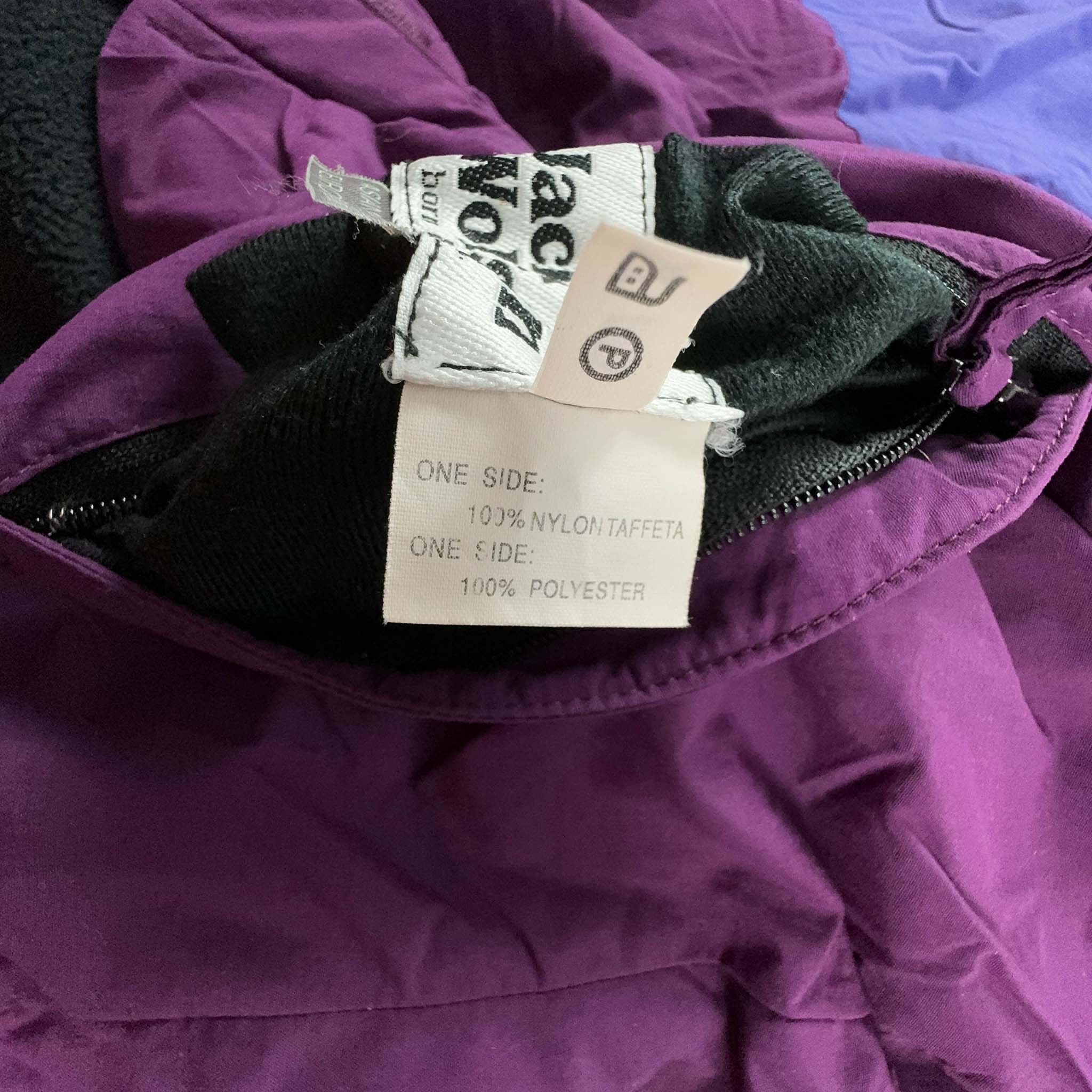 Pile Jack Wolfskin Vintage Double Face nero e viola con zip - Taglia XL/XXL uomo