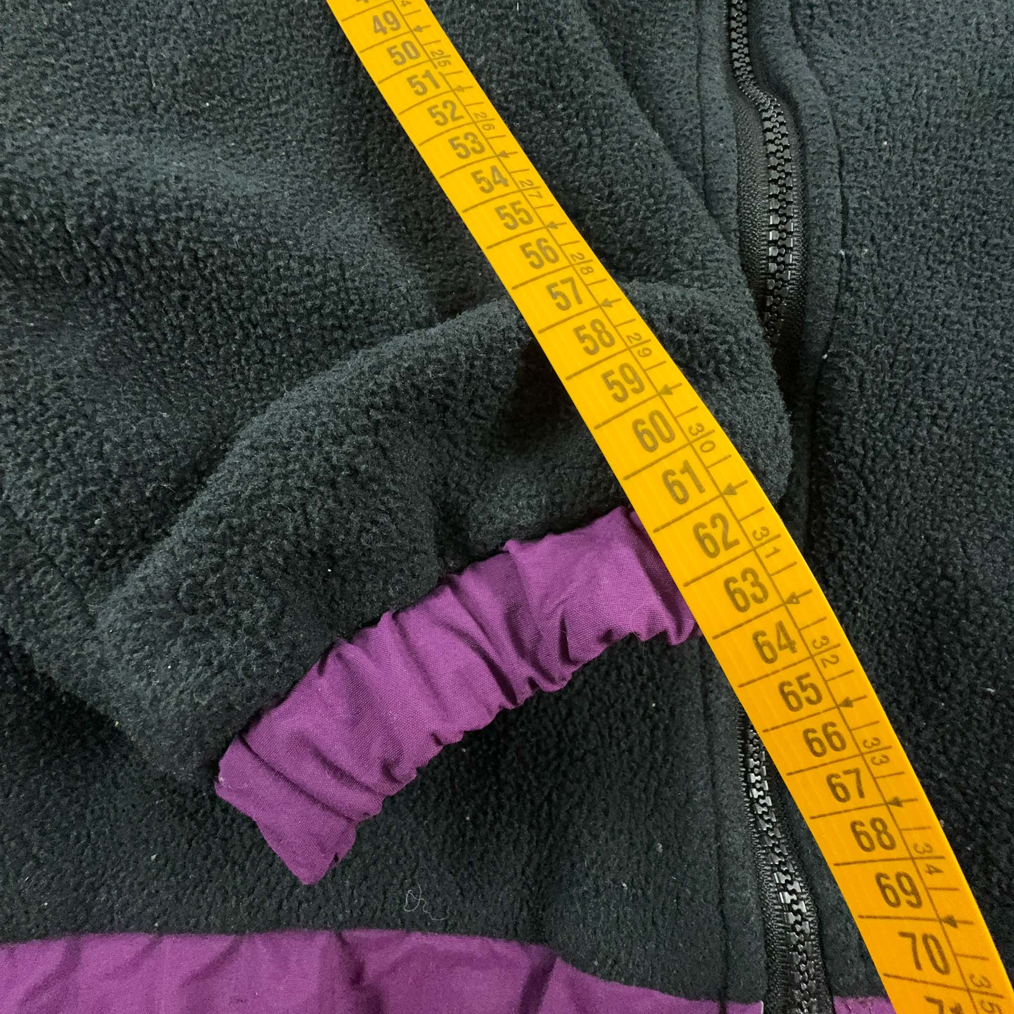 Pile Jack Wolfskin Vintage Double Face nero e viola con zip - Taglia XL/XXL uomo