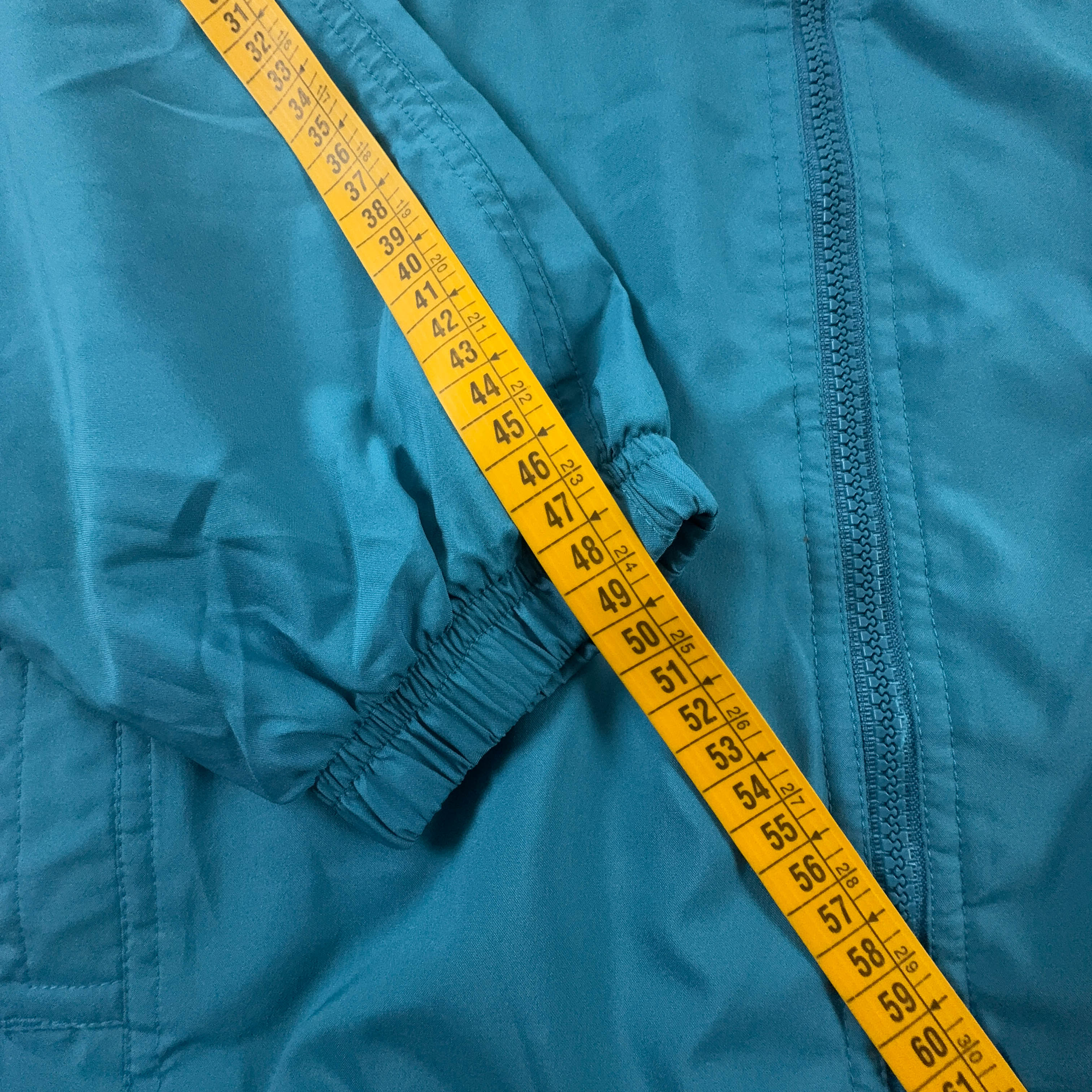 Giacca a vento Adidas Vintage azzurra con zip anni 90 - Taglia 44 uomo