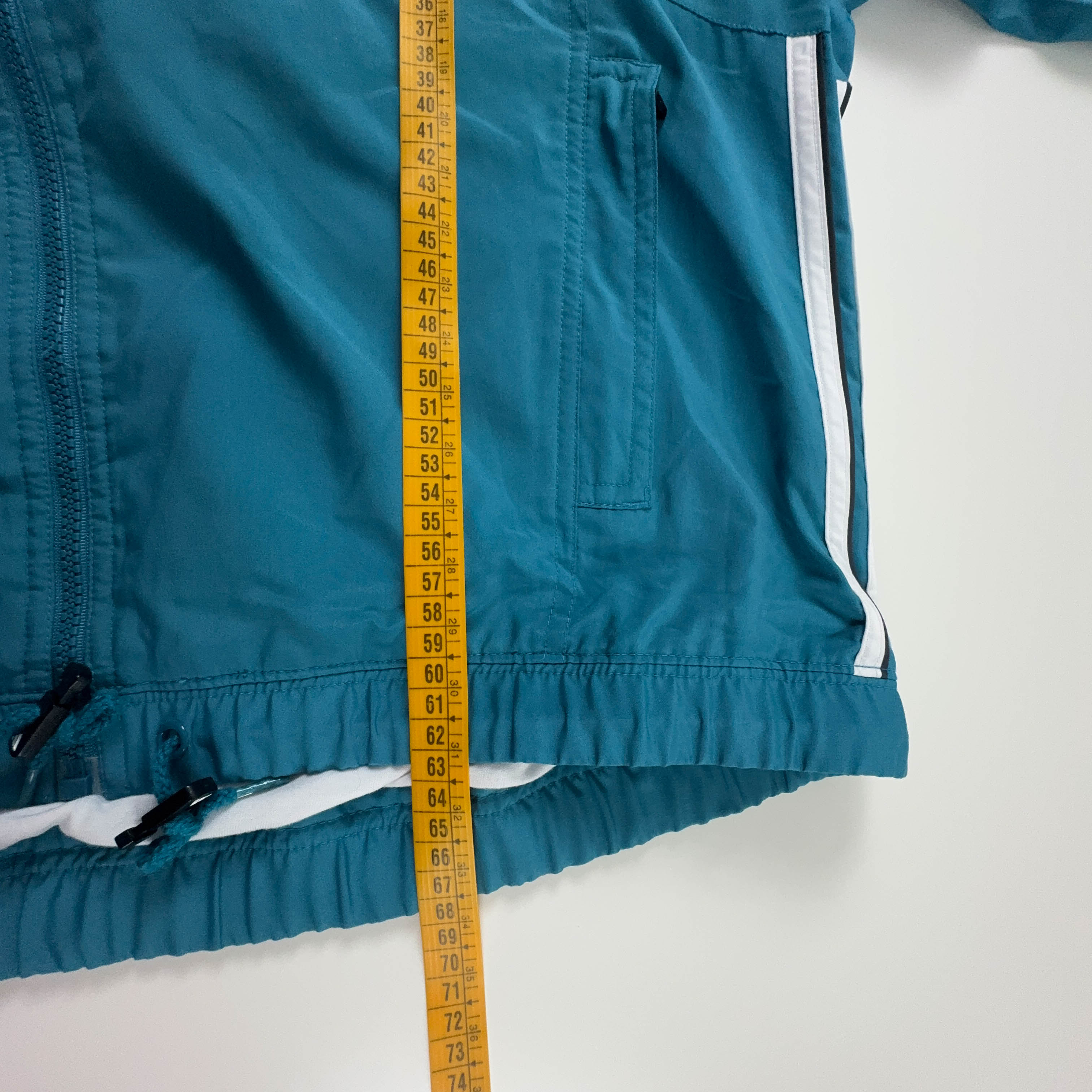 Giacca a vento Adidas Vintage azzurra con zip anni 90 - Taglia 44 uomo