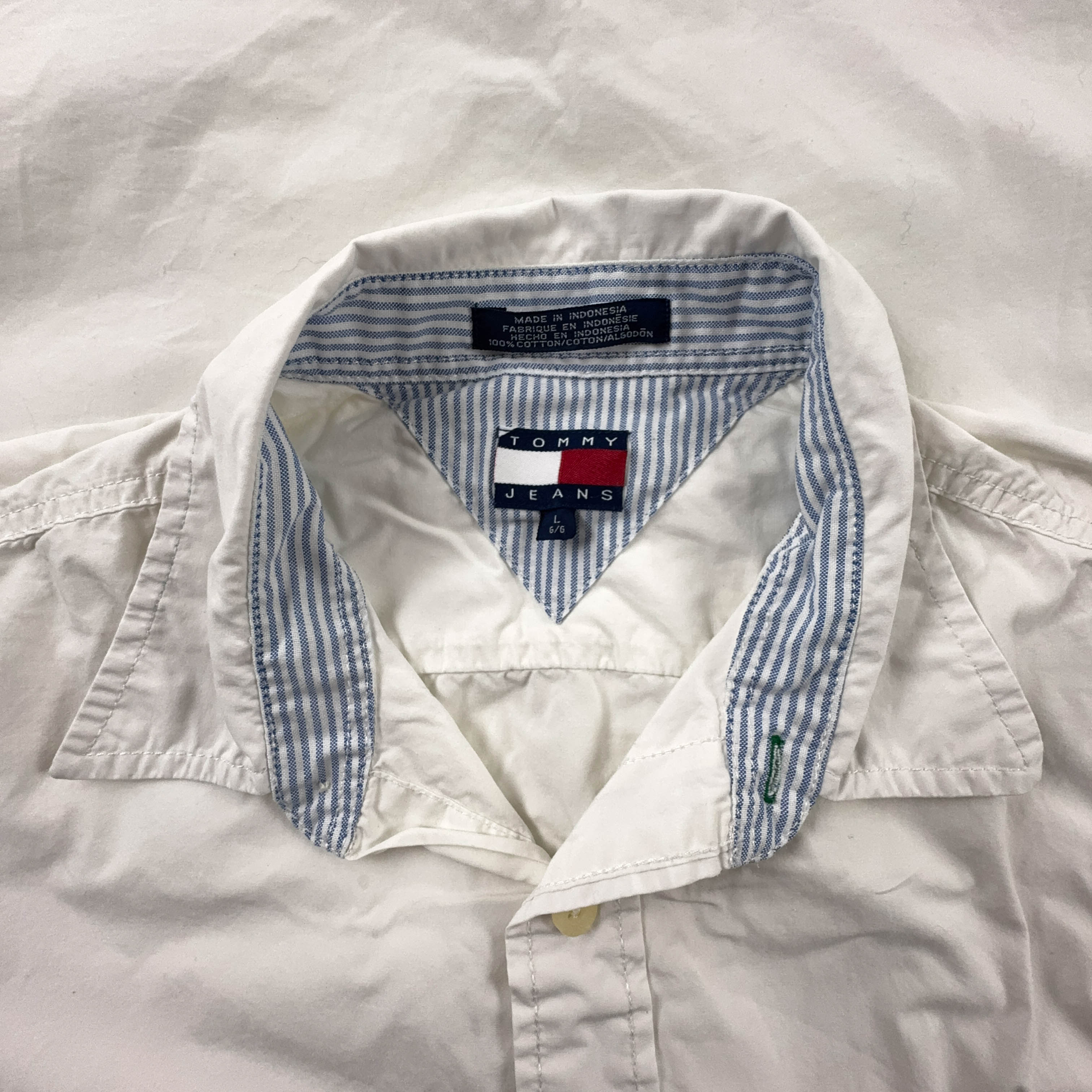 Camicia Tommy Hilfiger Vintage bianca tinta unita - Taglia L uomo