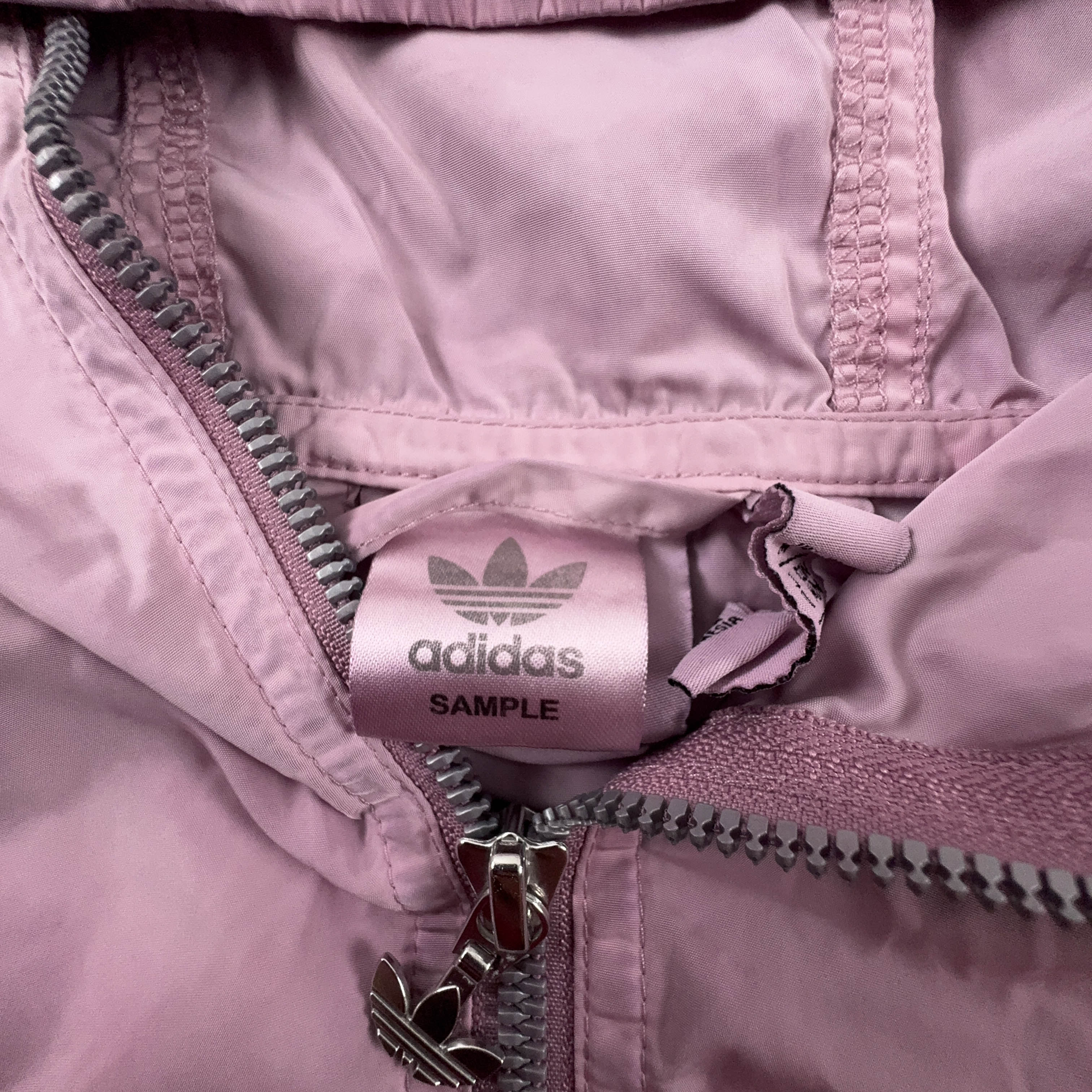 Giacca a vento Adidas rosa con cappuccio e quarter zip anni 90 - Taglia M uomo