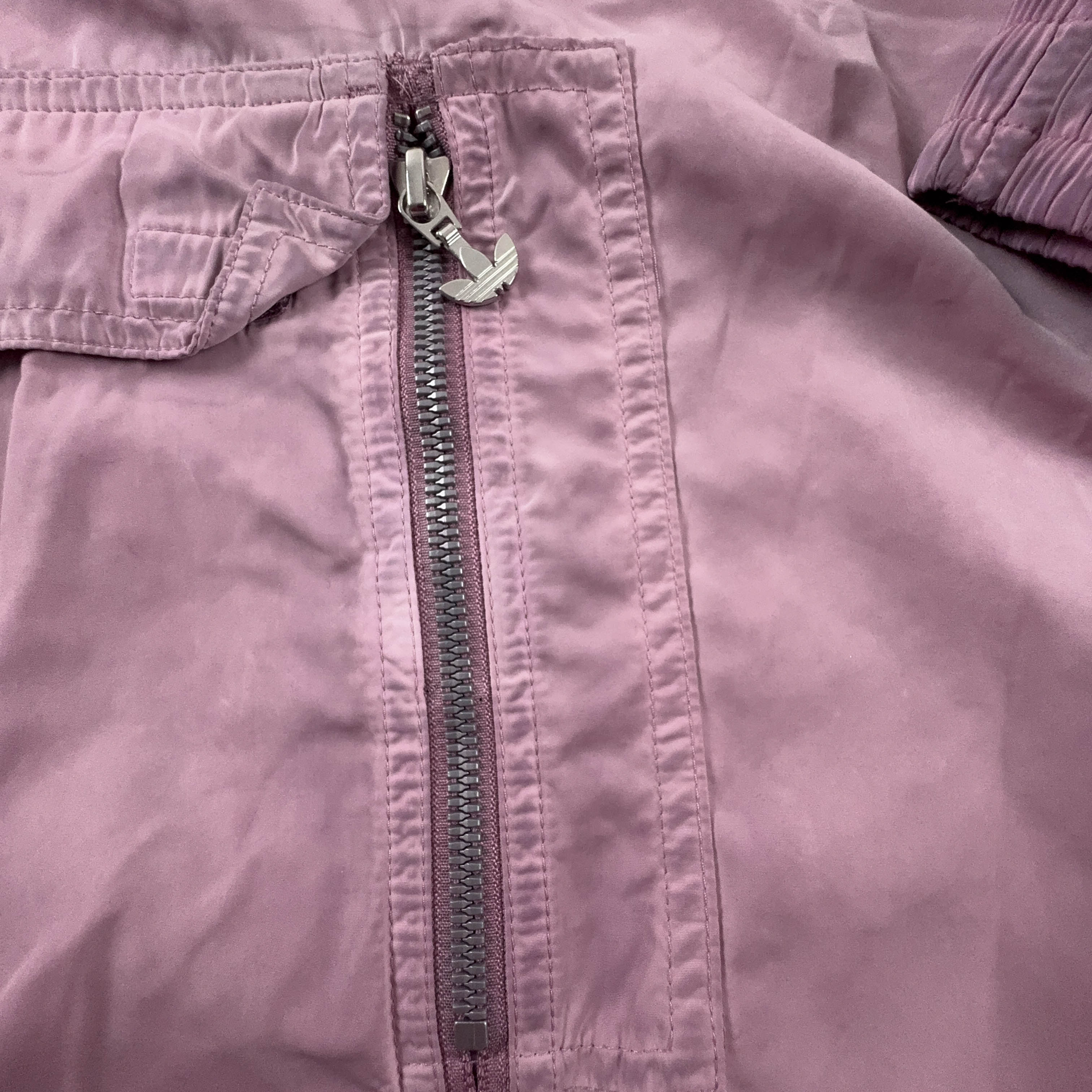 Giacca a vento Adidas rosa con cappuccio e quarter zip anni 90 - Taglia M uomo