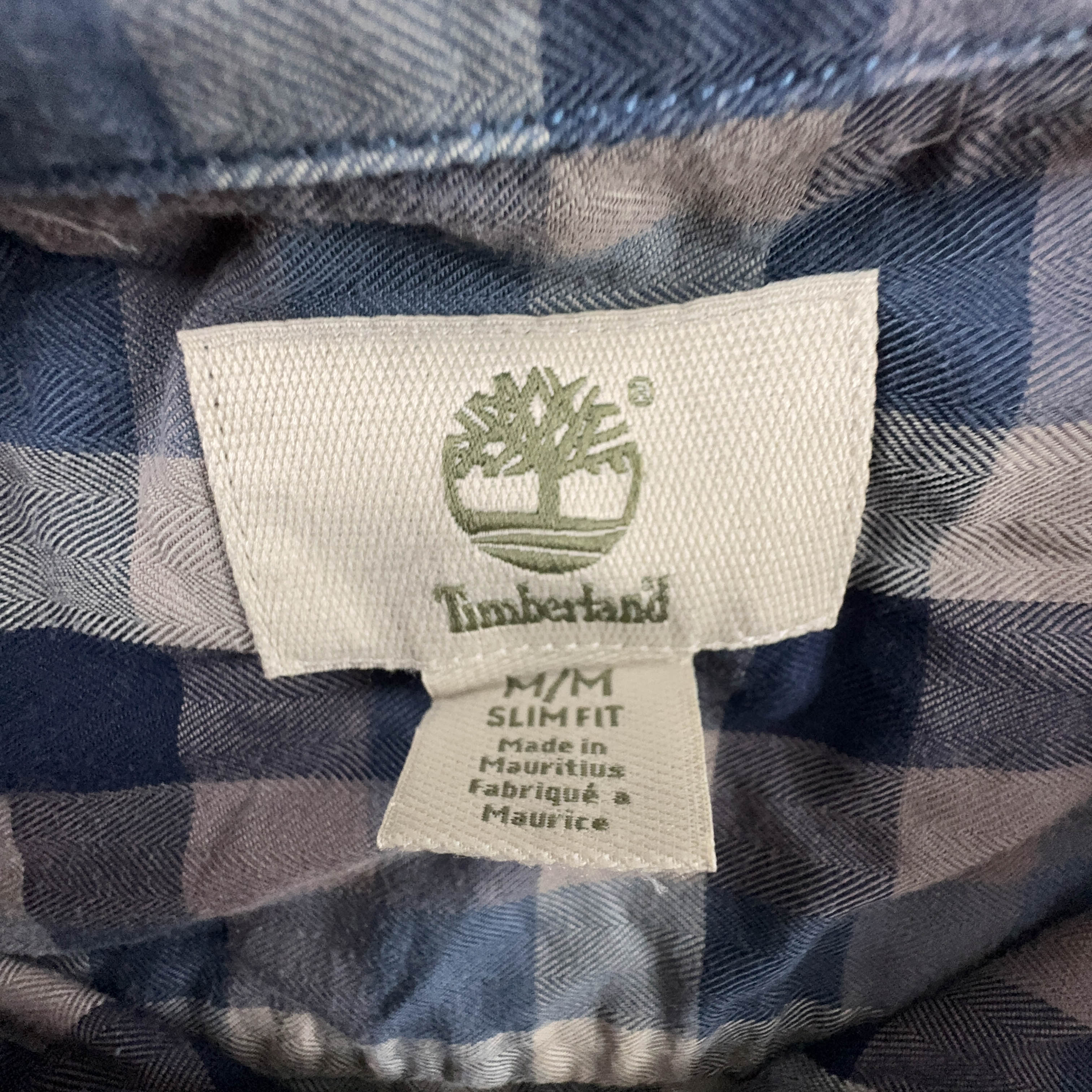 Camicia Timberland a quadri grigia e blu - Taglia M uomo
