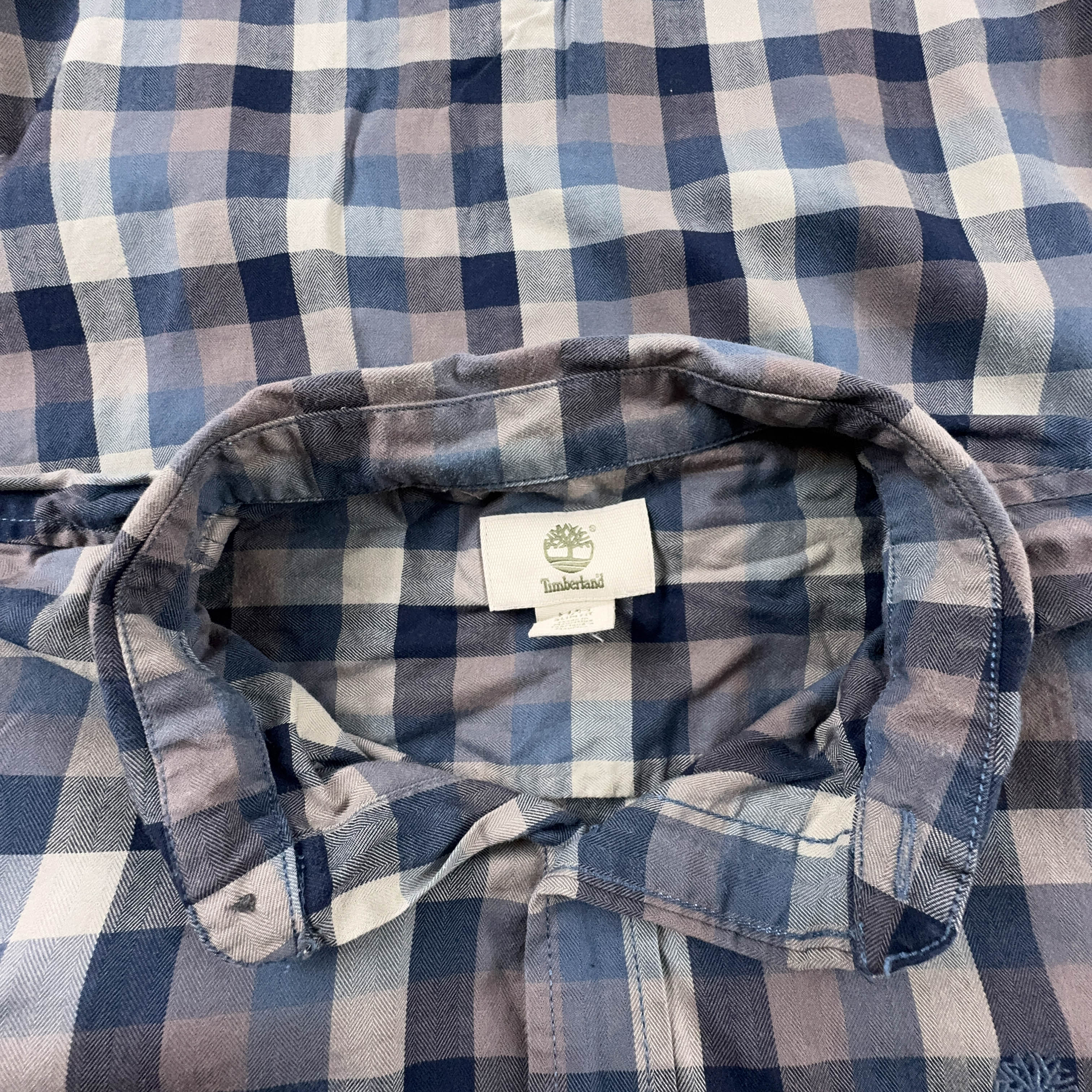 Camicia Timberland a quadri grigia e blu - Taglia M uomo