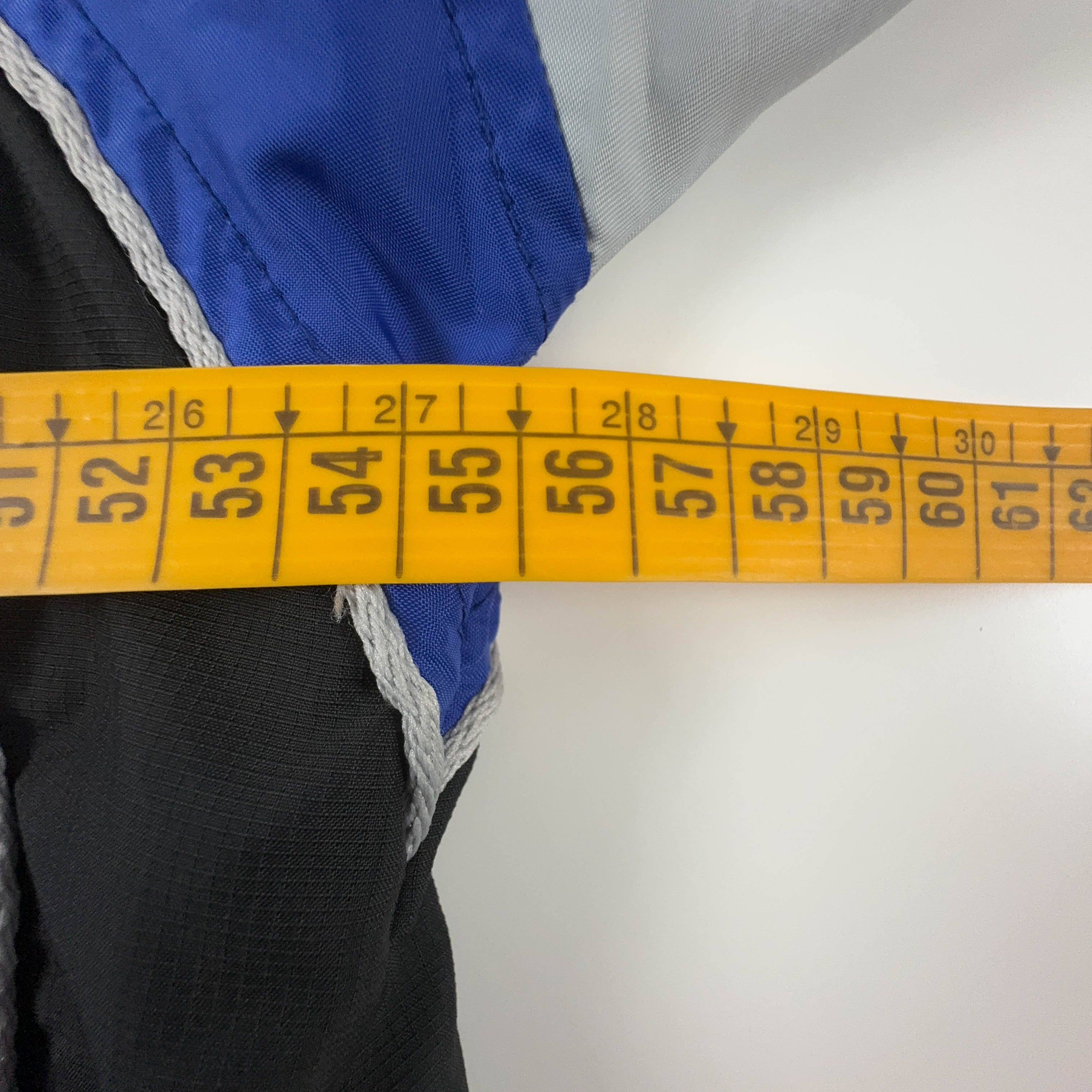 Giacca a vento Asics blu e nera con zip anni 00 - Taglia M uomo