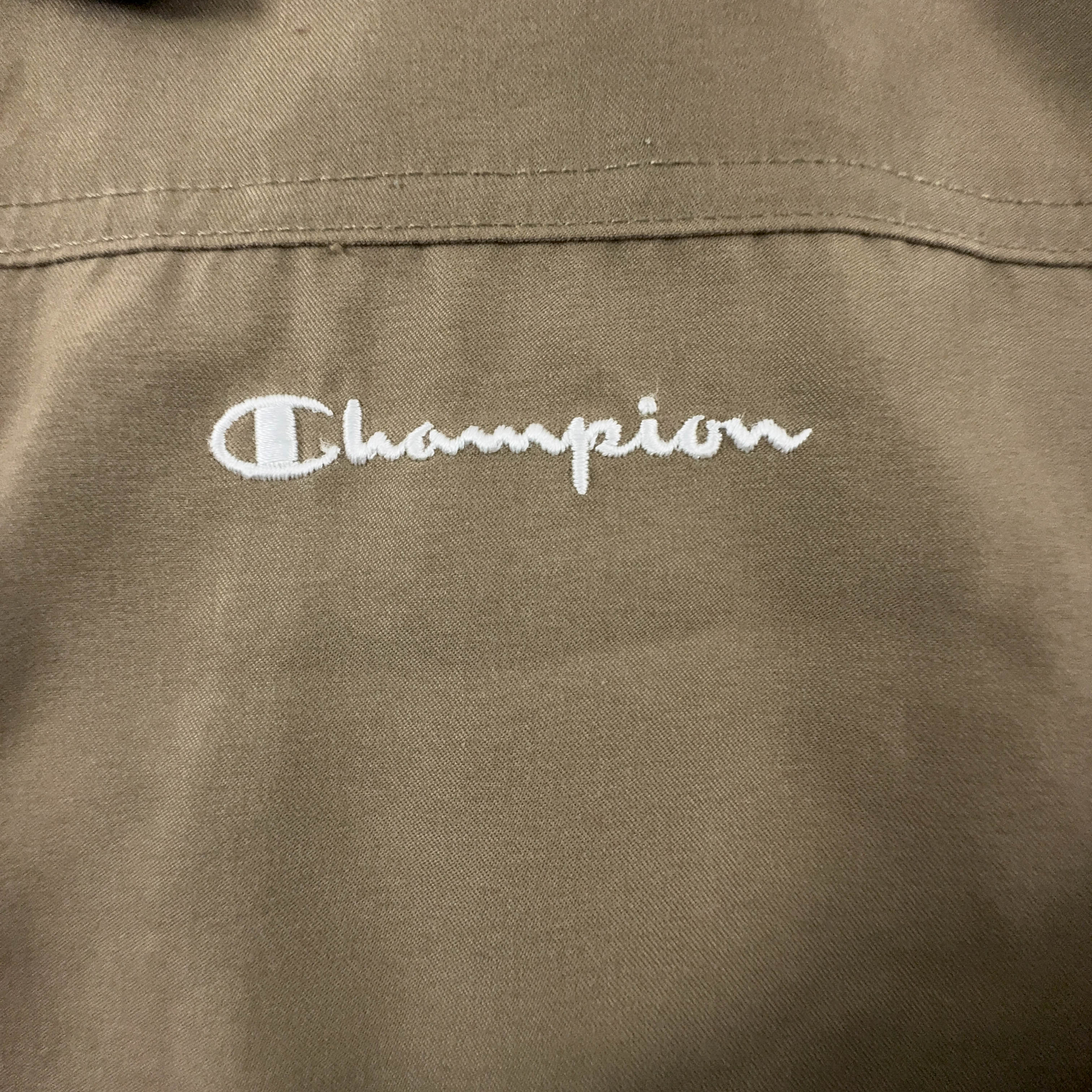 Giacca a vento Champion Vintage marrone con zip anni 90 - Taglia M uomo
